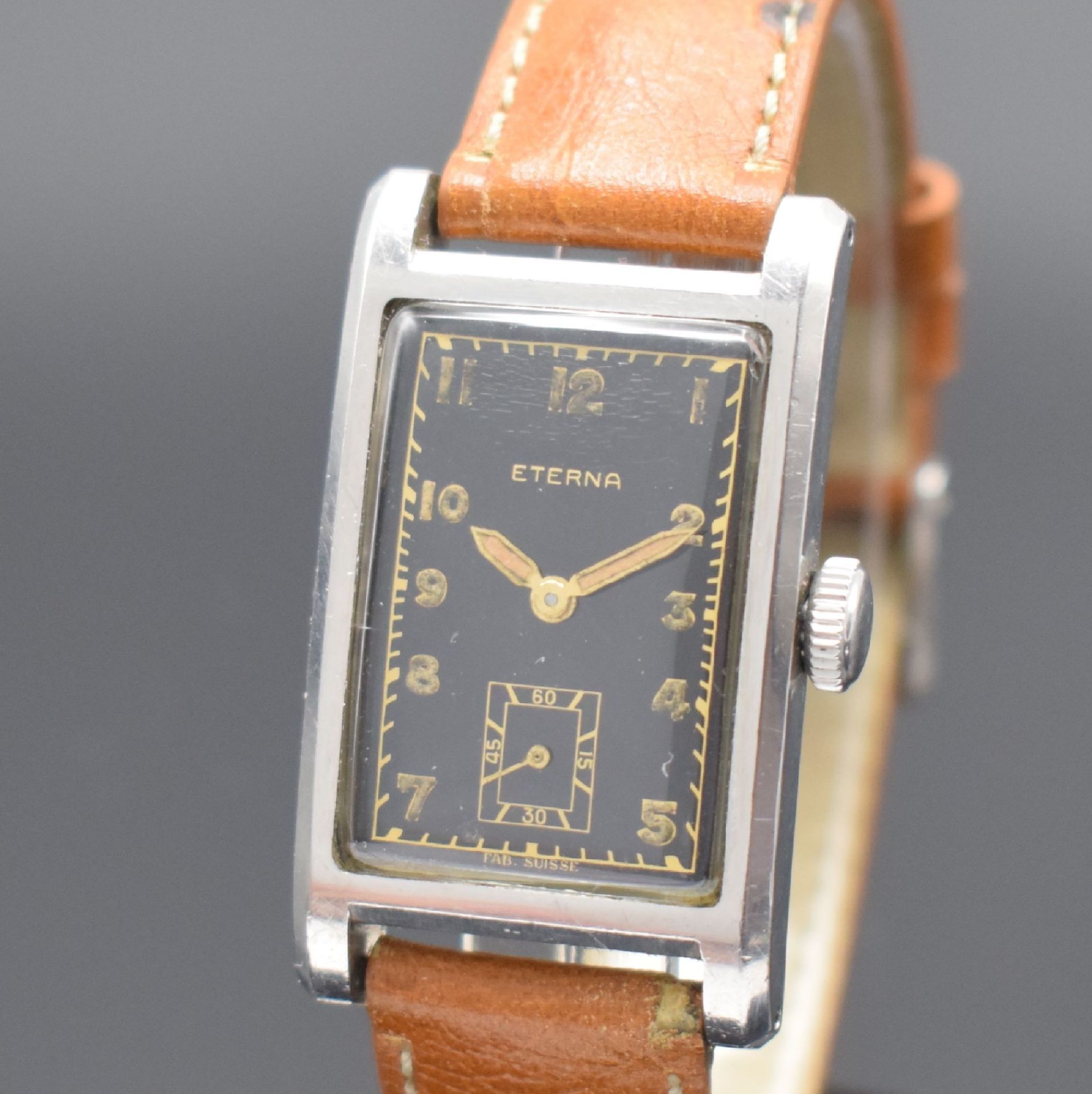 ETERNA seltene rechteckige Armbanduhr mit verschraubtem - Image 2 of 5