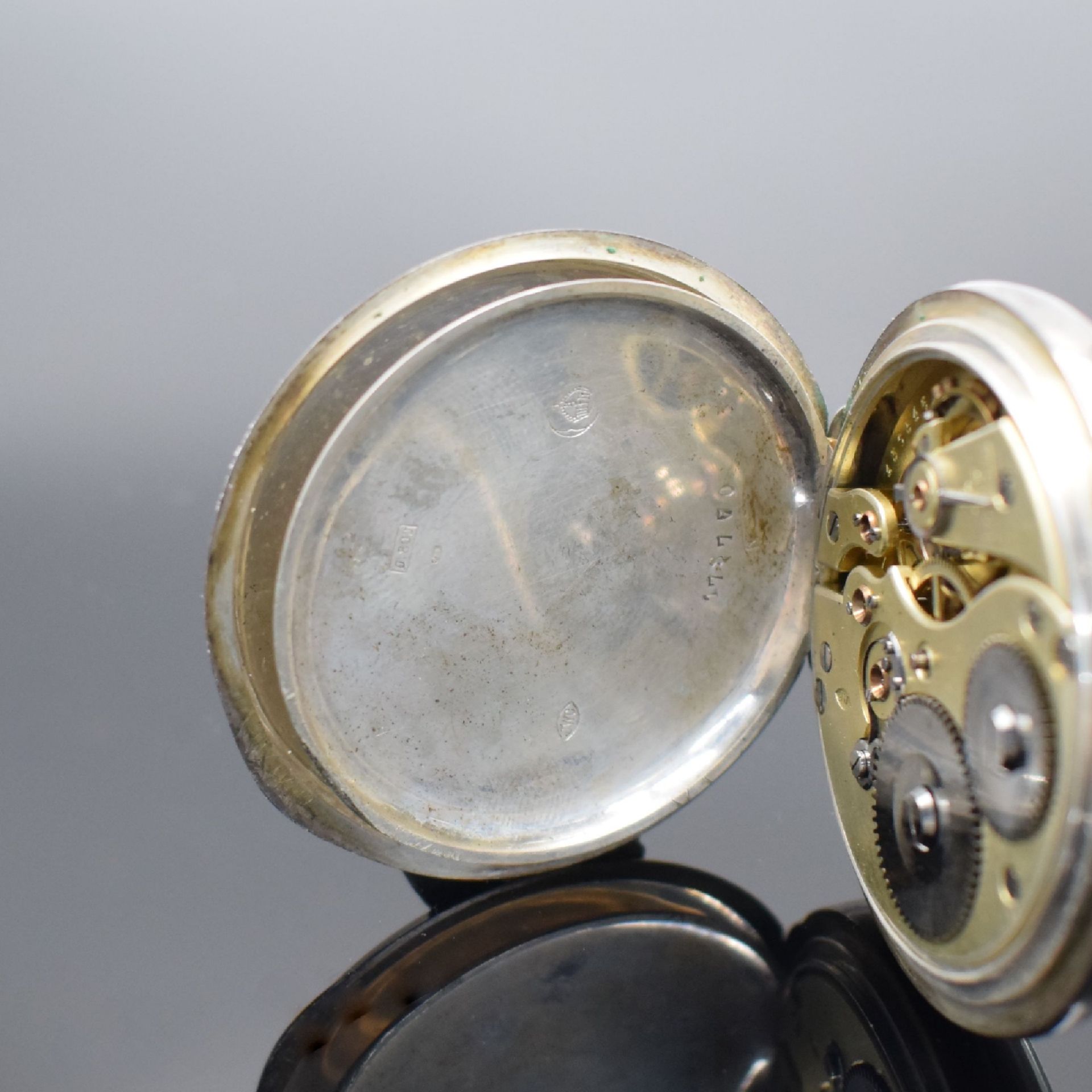 IWC offene Taschenuhr in 800er Silber,  Schweiz um 1900, - Bild 5 aus 6