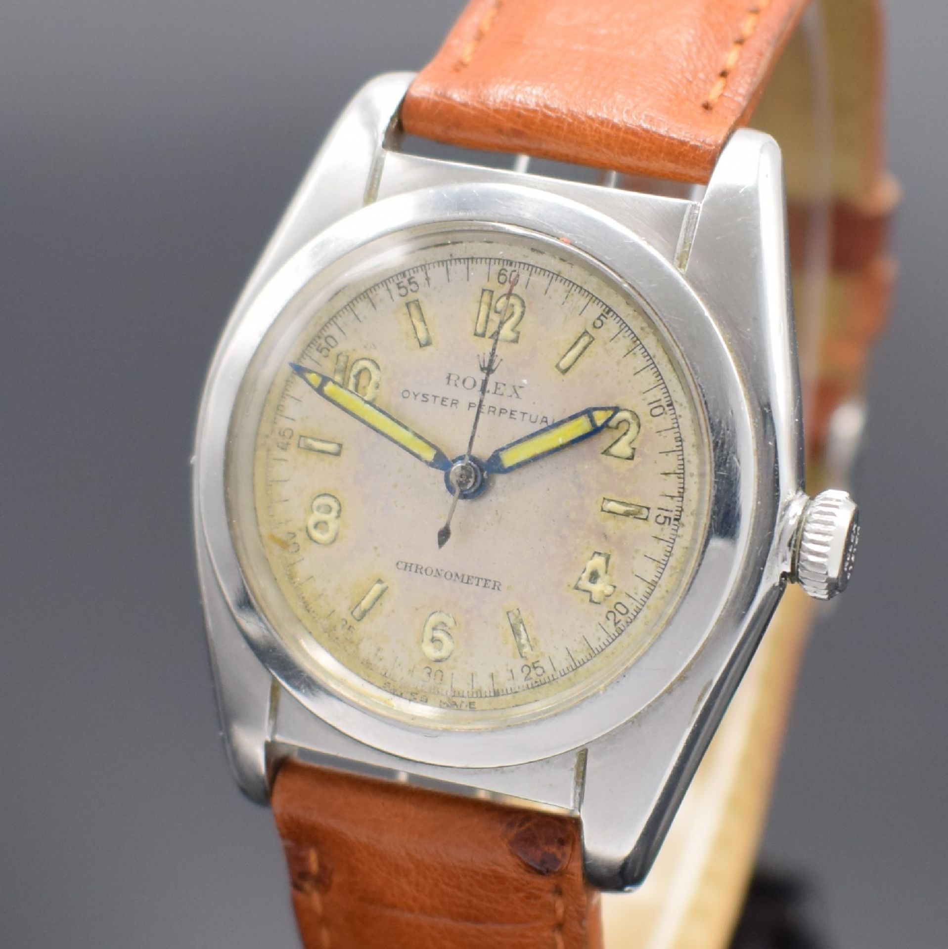 ROLEX Bubble Back Chronometer-Armbanduhr in Stahl, - Image 2 of 7