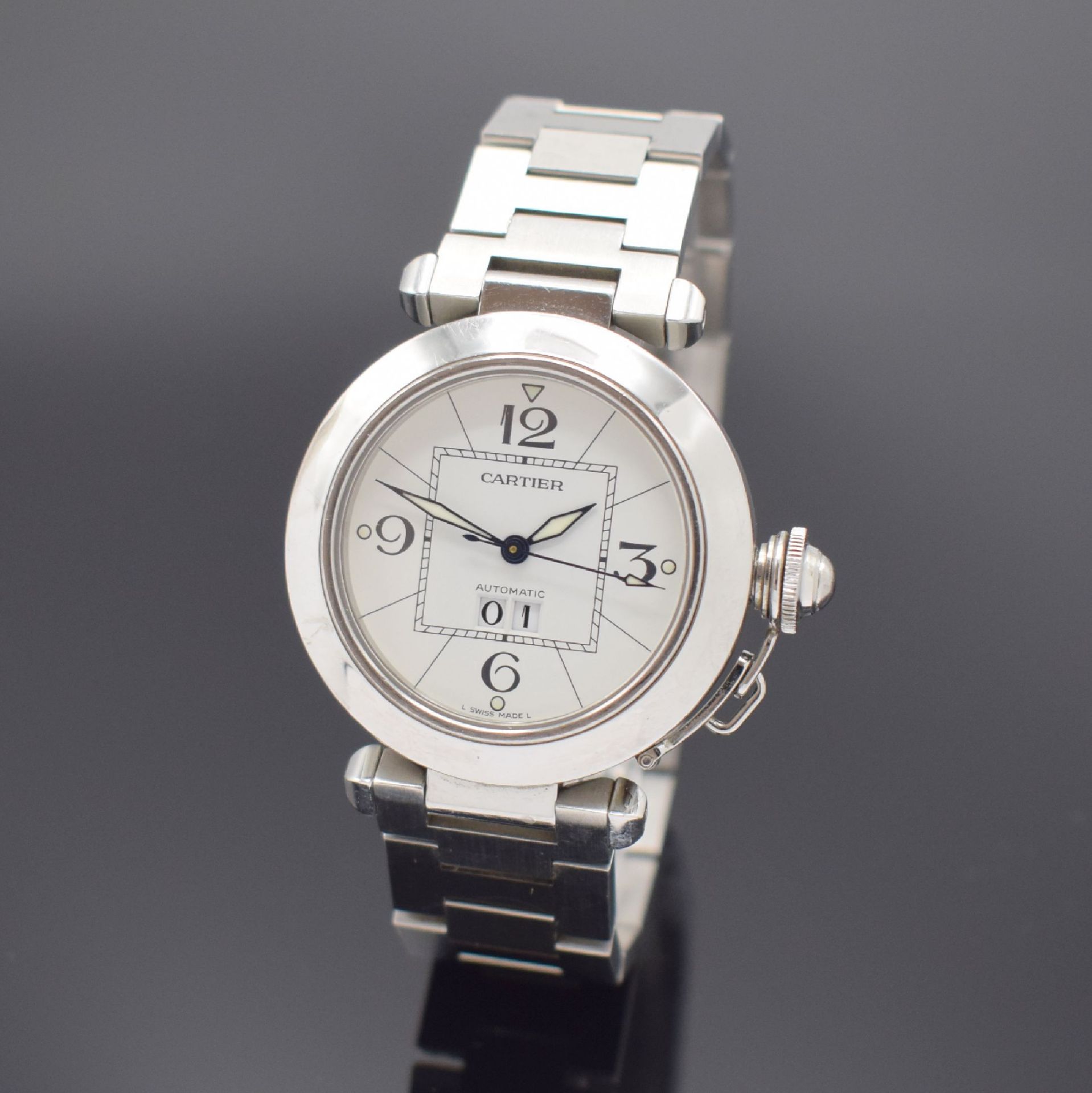 CARTIER Pasha C Armbanduhr Referenz 2475 in Stahl,