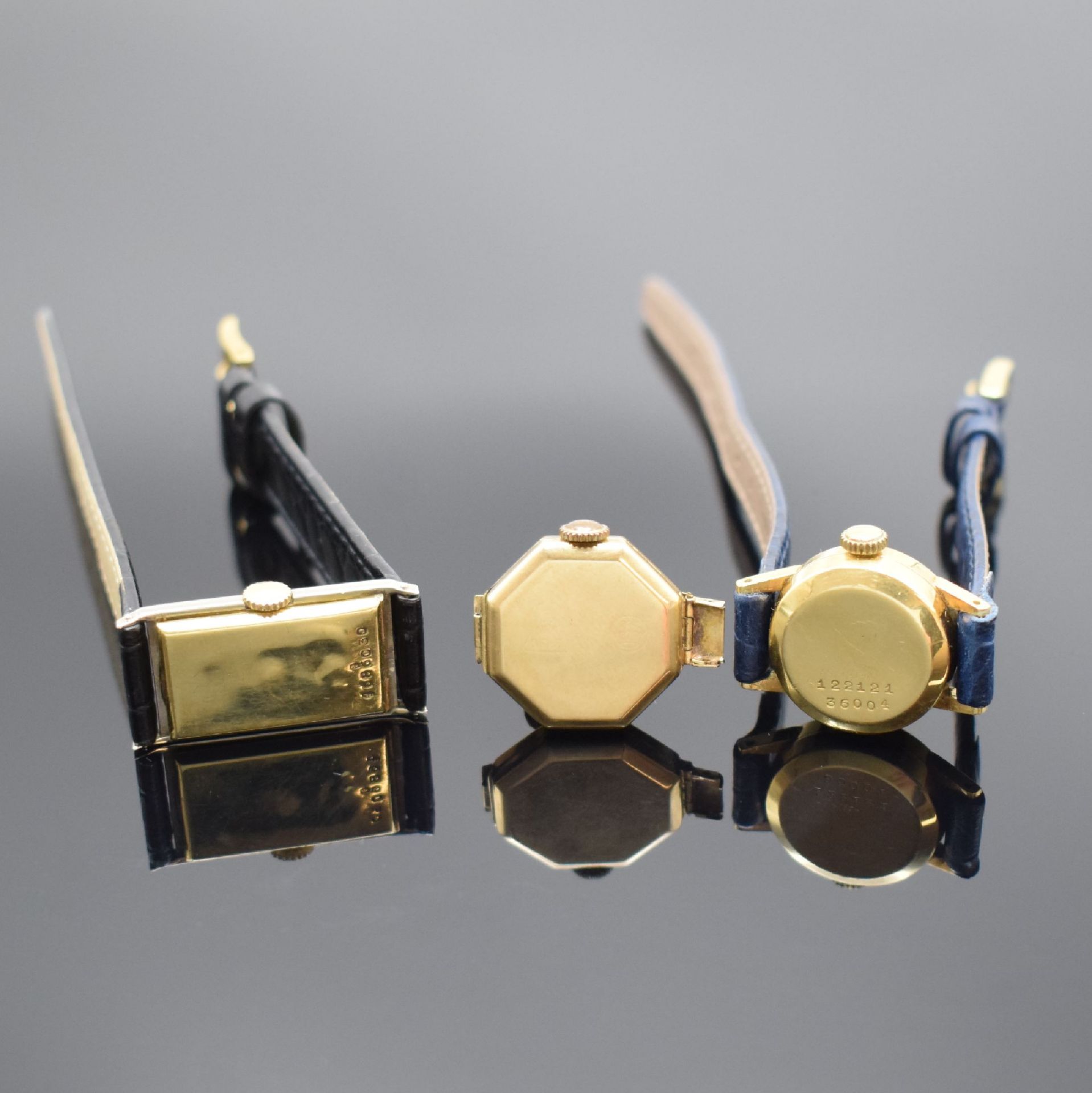 3 Damenarmbanduhren in GG 750/000 & 585/000, Schweiz um - Image 2 of 4