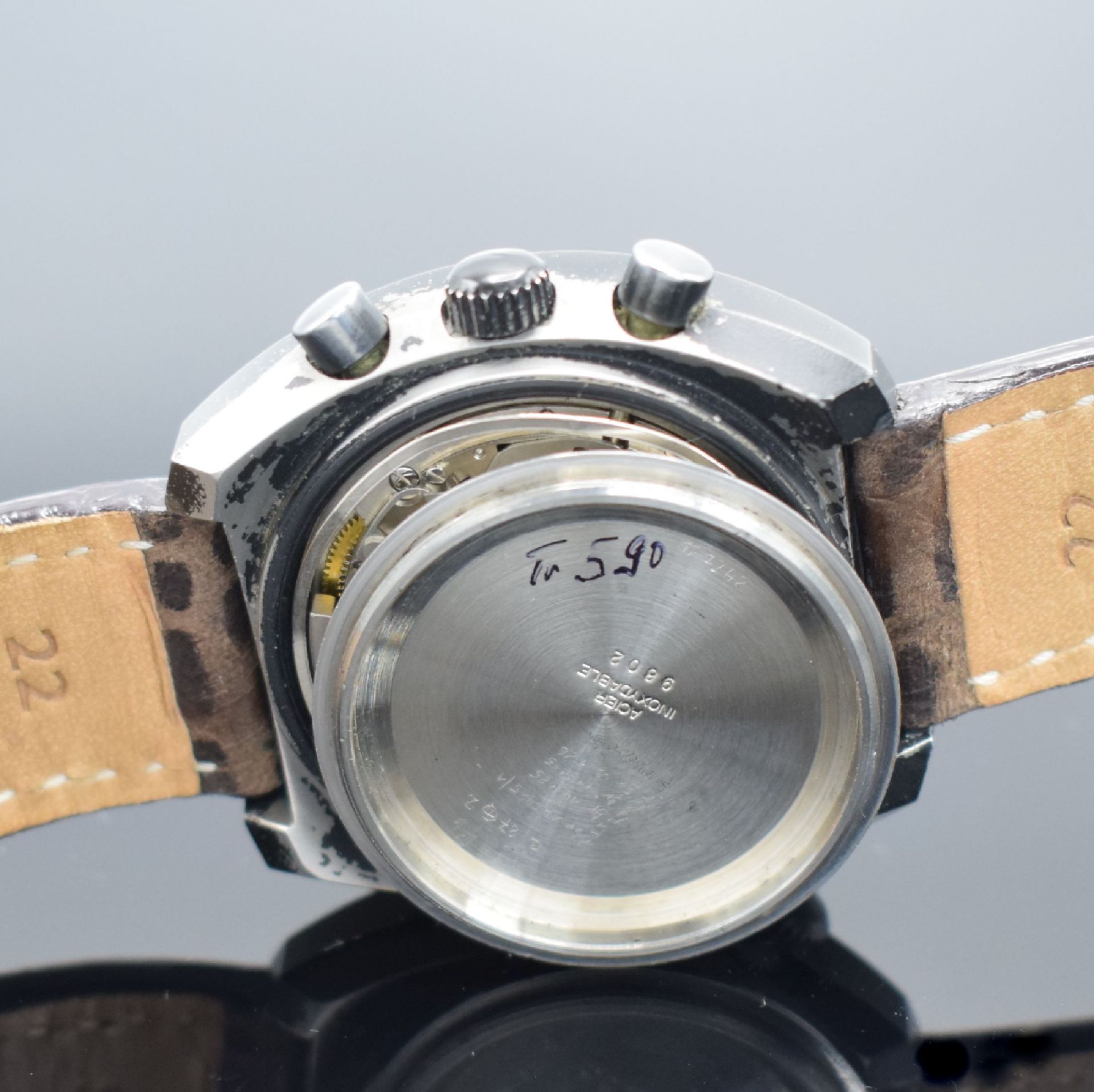 SINN 141 BS seltener Armbandchronograph in geschwärztem - Bild 8 aus 8