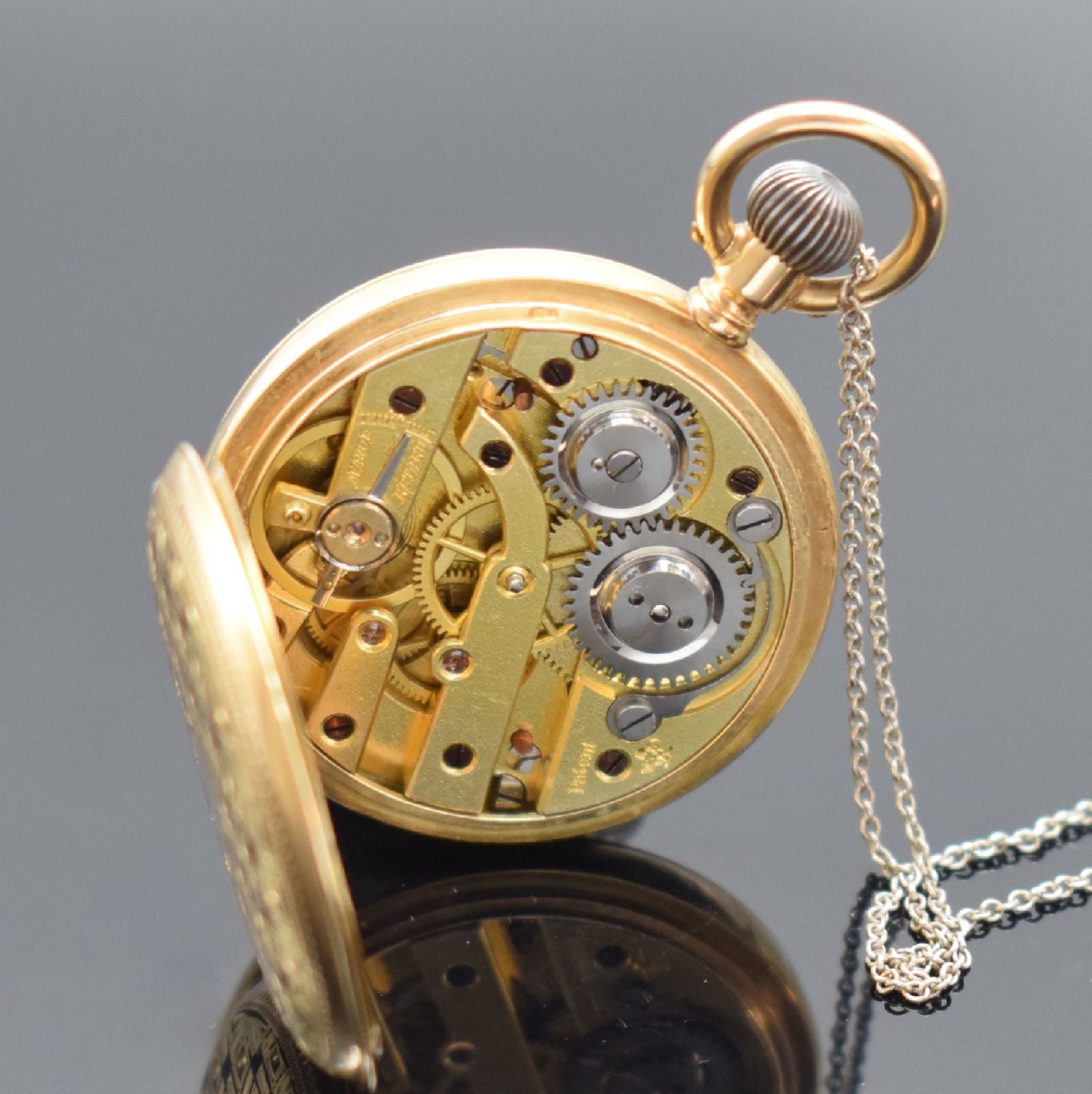 Offene Damentaschenuhr in Roségold 585/000, Schweiz um - Image 6 of 6