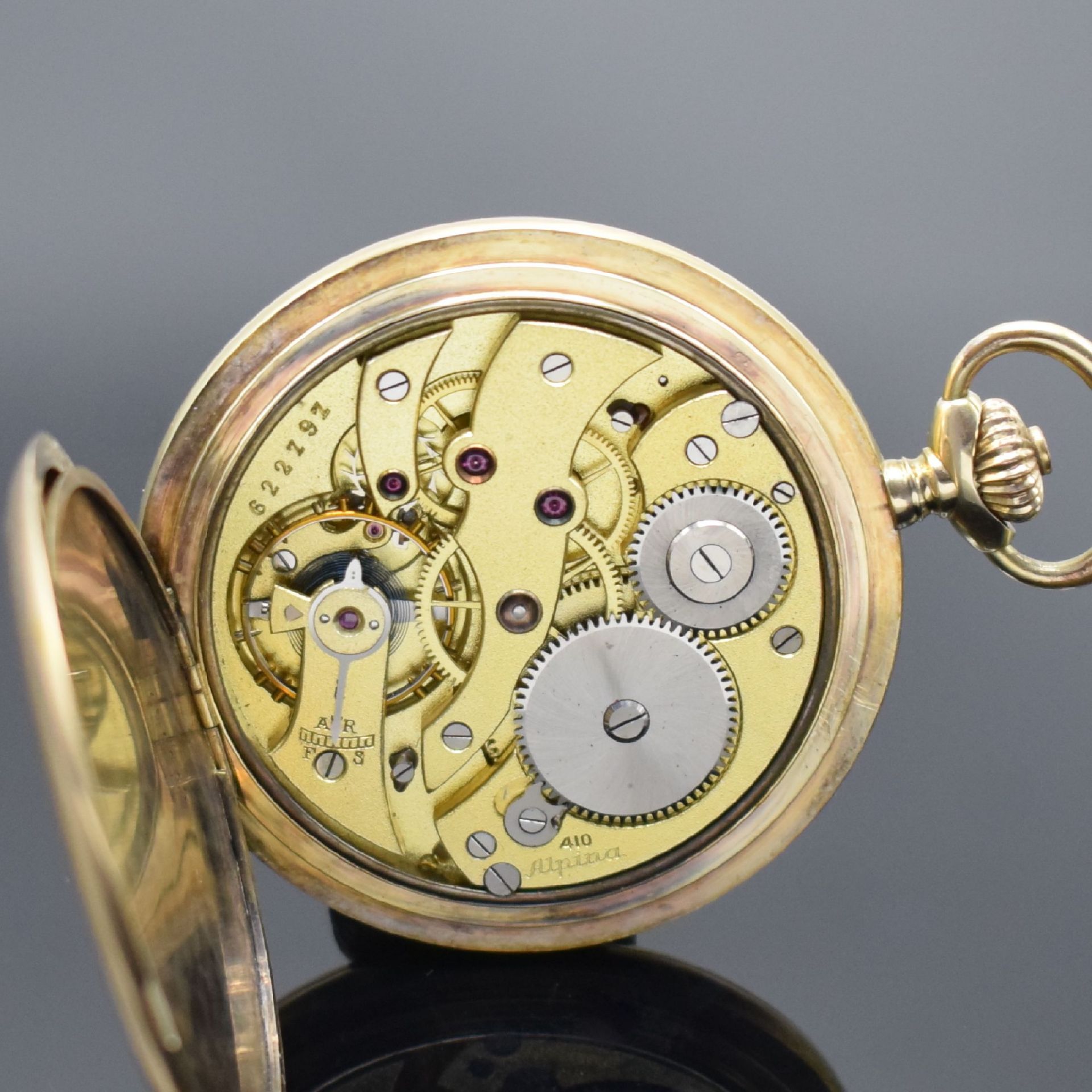 ALPINA Savonette Herrentaschenuhr in GG 585/000, Schweiz - Image 7 of 7