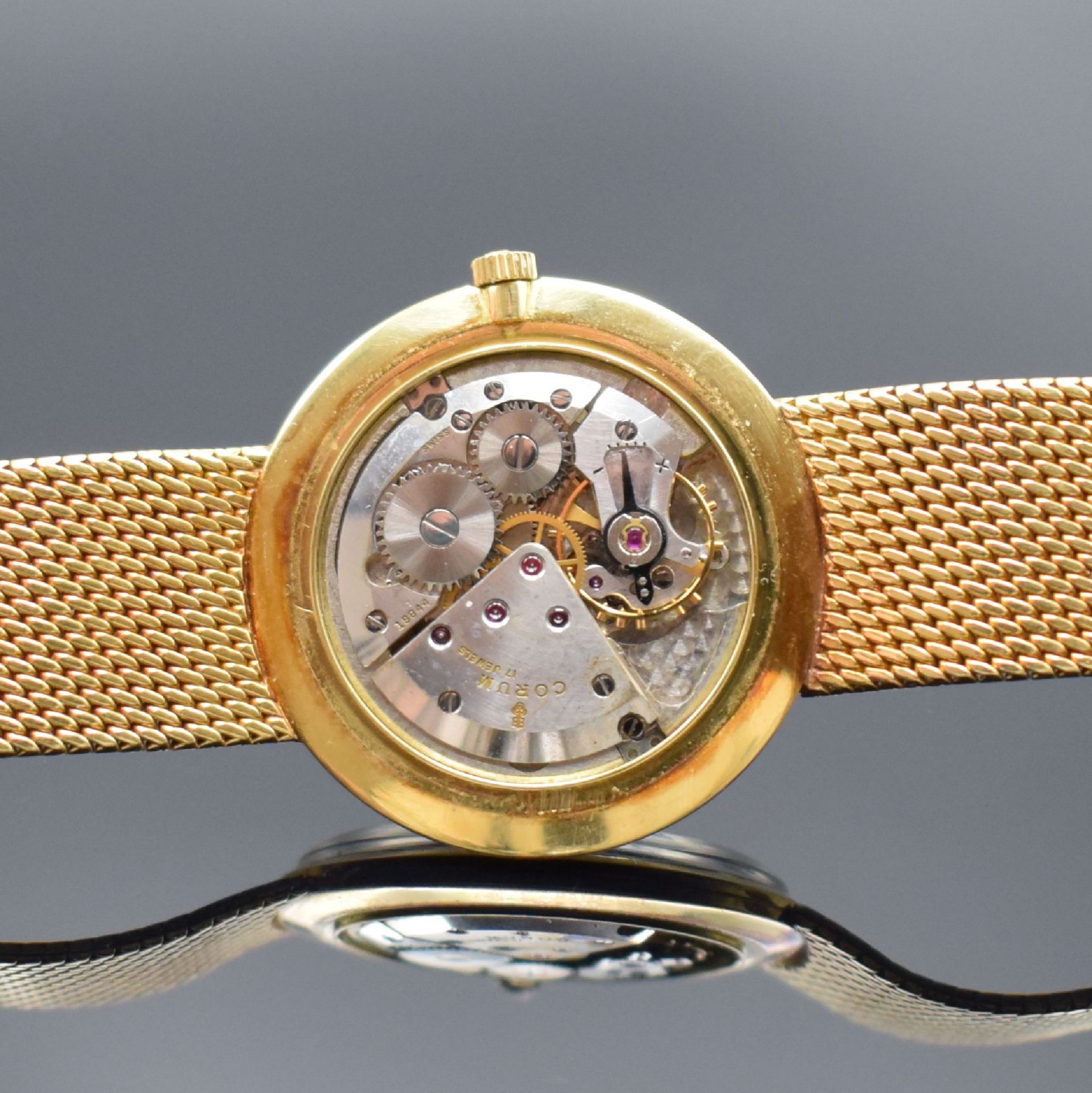 CORUM elegante Armbanduhr in GG 750/000,  Schweiz um 1960, - Bild 6 aus 7