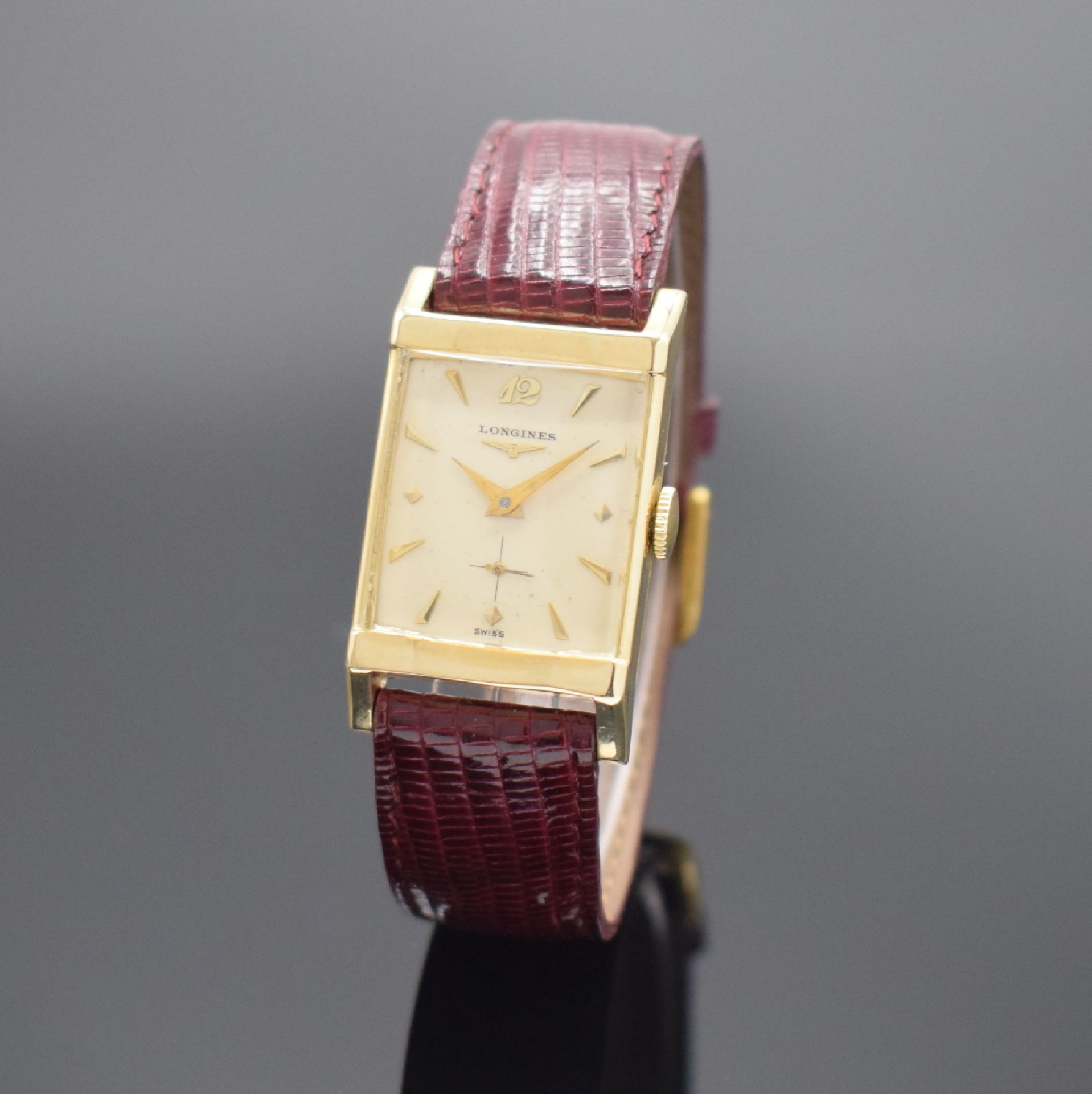 Longines Armbanduhr in GG 585/000,  Schweiz/USA um 1950,