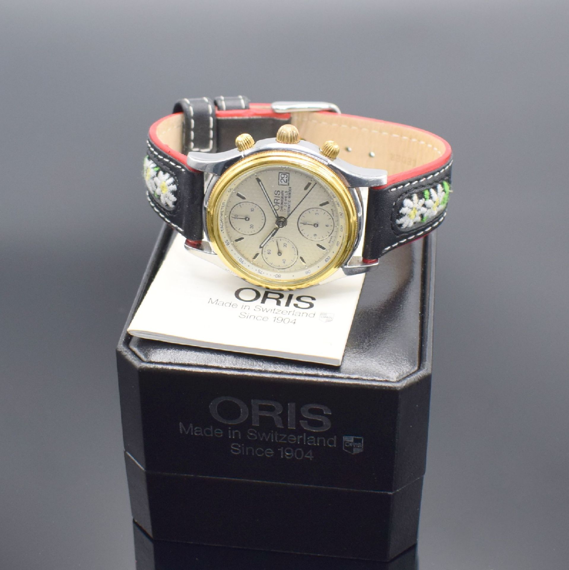 ORIS Herrenarmbanduhr mit Chronograph, Schweiz um 1993, - Image 6 of 6