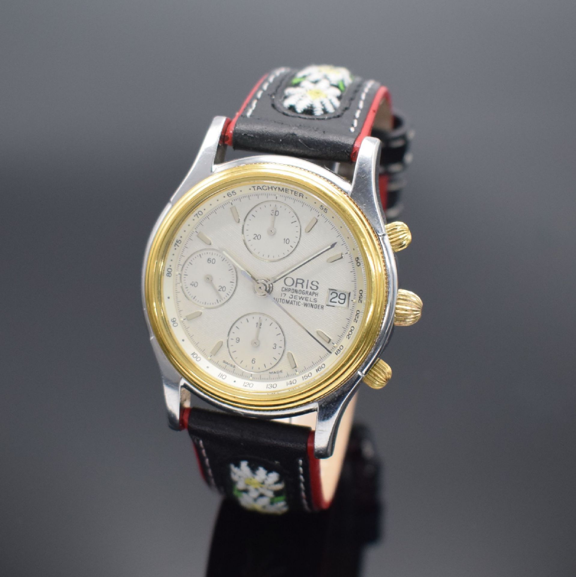 ORIS Herrenarmbanduhr mit Chronograph,  Schweiz um 1993,