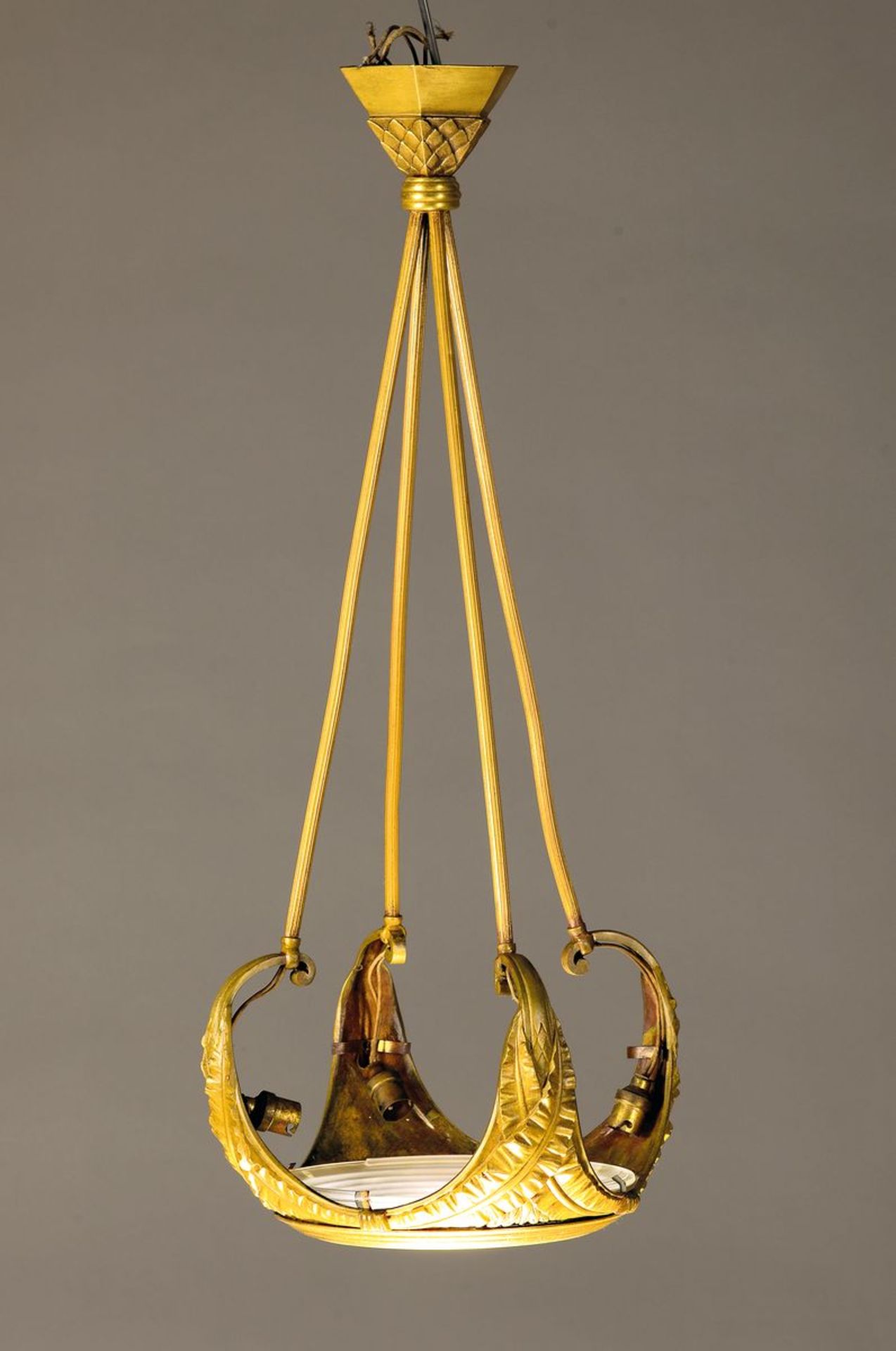 Deckenlampe, Frankreich, 20er Jahre, Art Deco, Bronze,