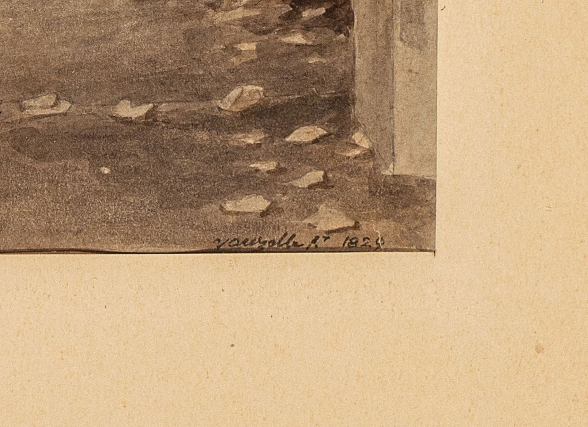 Jean-Lubin Vauzelle, 1776 - 1834, Aquarell auf Papier, - Image 2 of 3