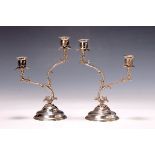 Paar Kerzenleuchter, gemarkt SD 900, Silber,  in Form von