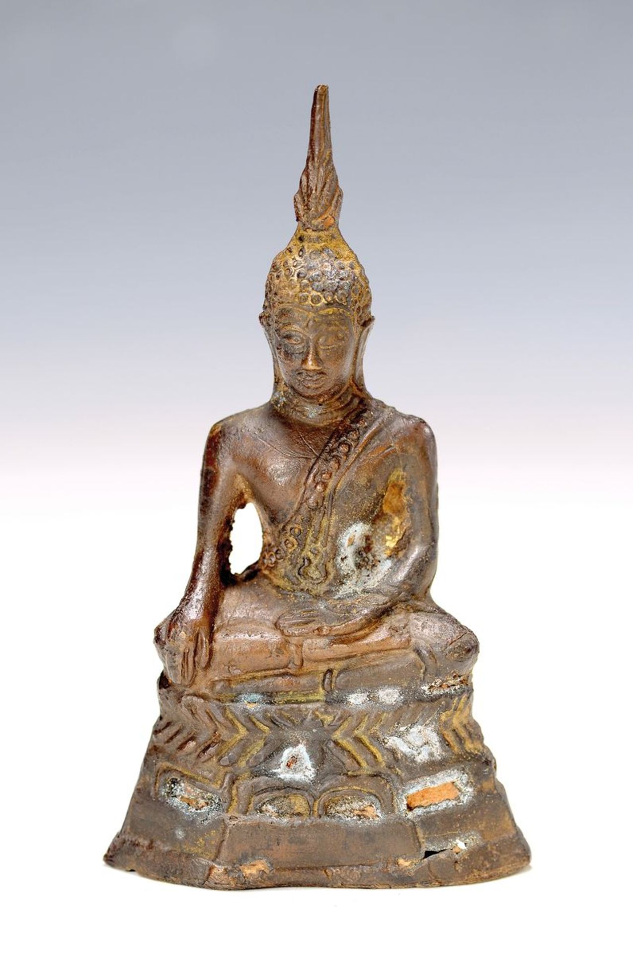 Buddha, Thailand, 17./18. Jh., Erdberührung, Bronze, H.