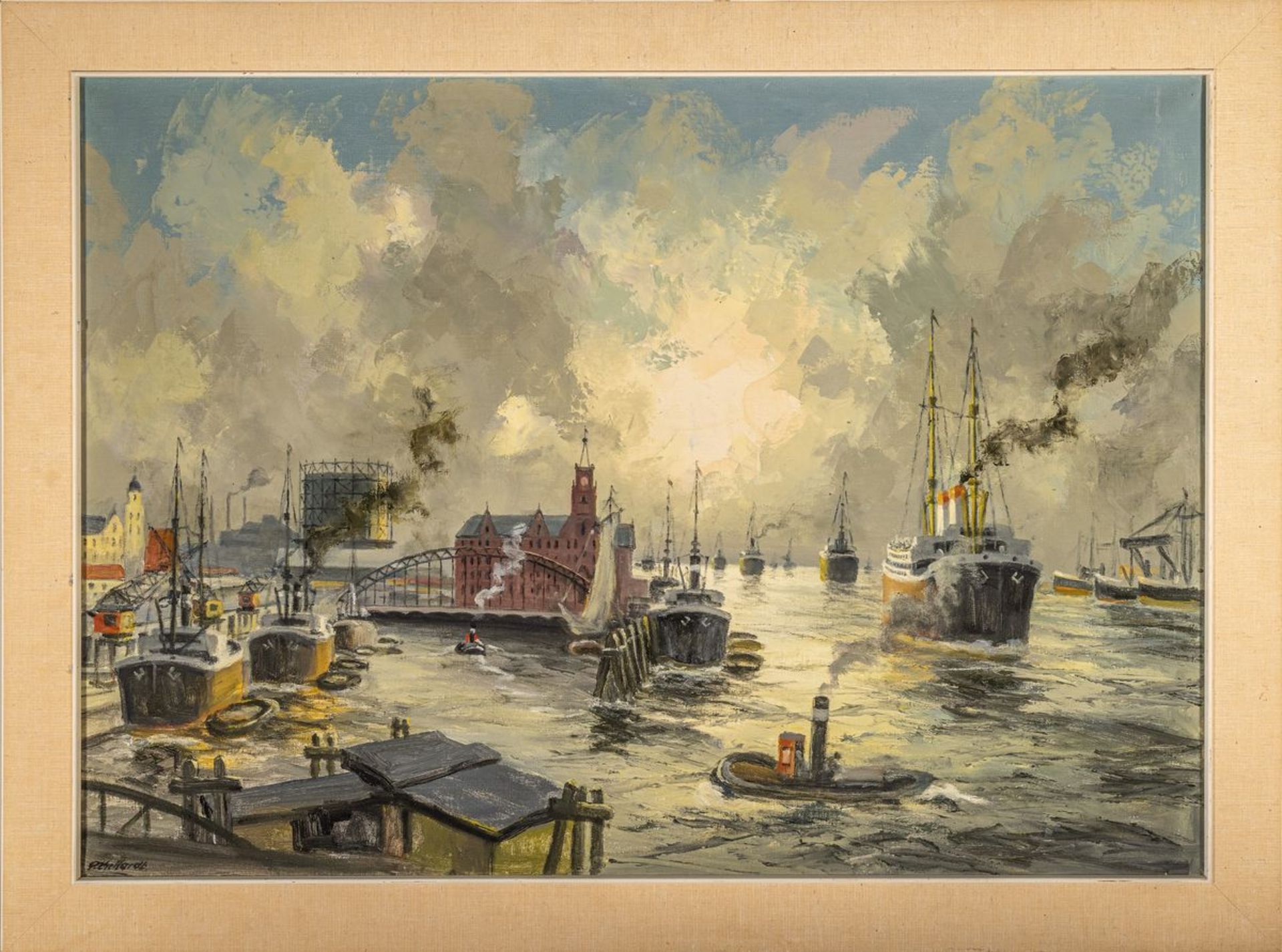 Paul Ehrhardt, 1888-1981,  Hafen mit ein- und auslaufenden - Bild 3 aus 3