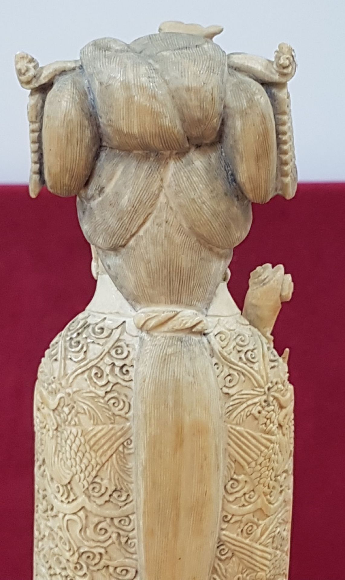 Paar große Elfenbeinfiguren, China, um 1900/10, - Bild 6 aus 15