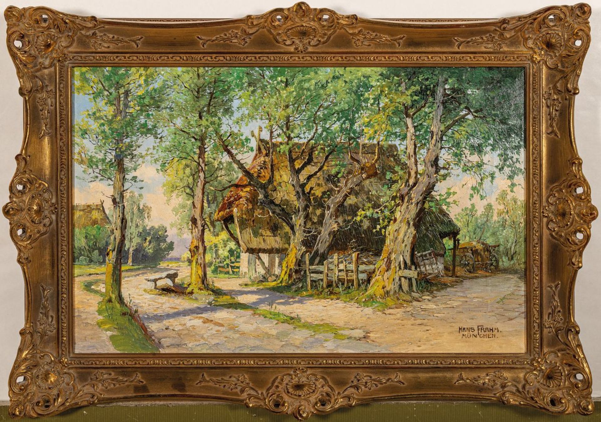 Hans Frahm, 1864 Schwerin - 1938 München,  Bauernkate an - Bild 3 aus 3