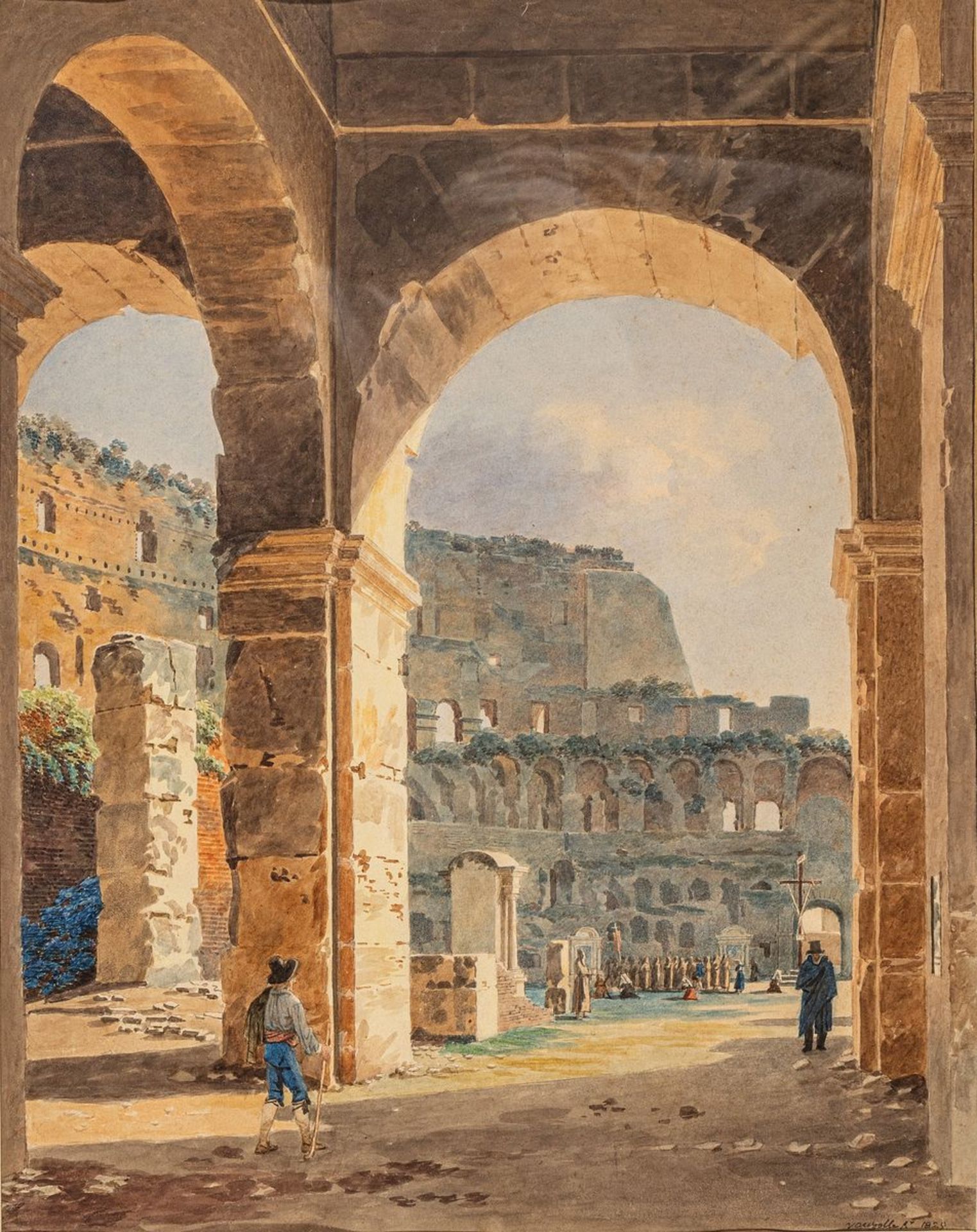 Jean-Lubin Vauzelle, 1776 - 1834, Aquarell auf Papier,