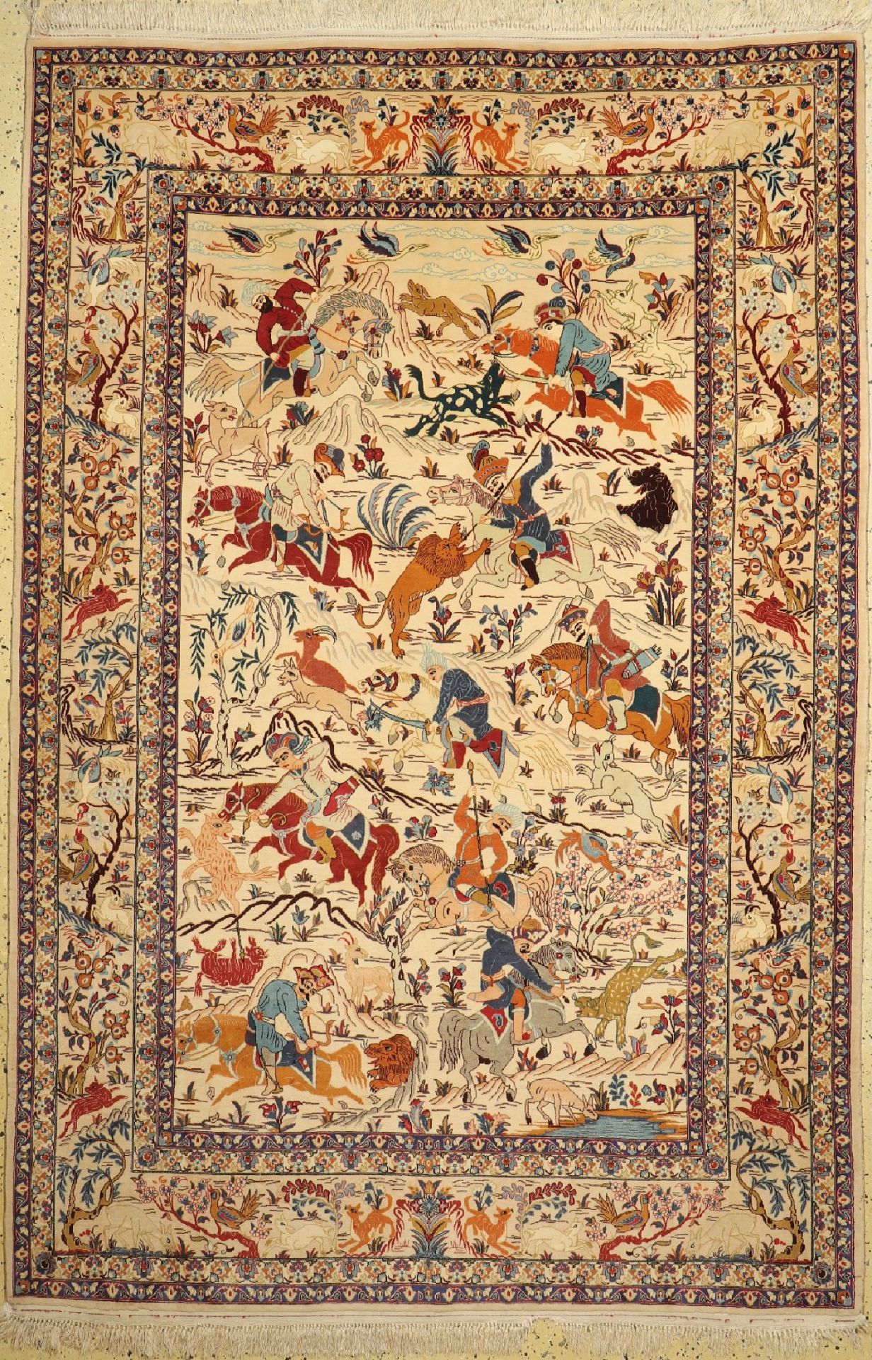 Esfahan fein, Jagdmotiv,   Persien, um 1950/1960,