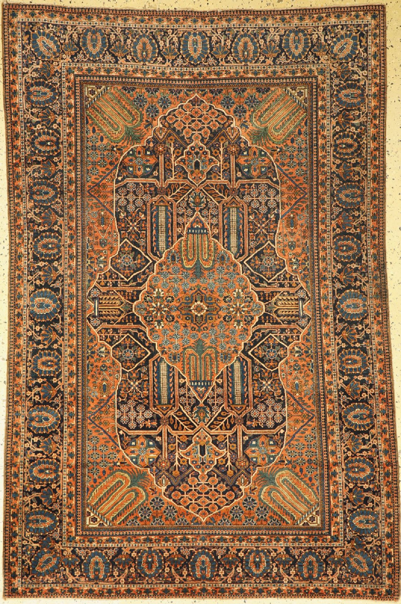 Keschan Mohtasham antik,   Persien, um 1900, Korkwolle auf