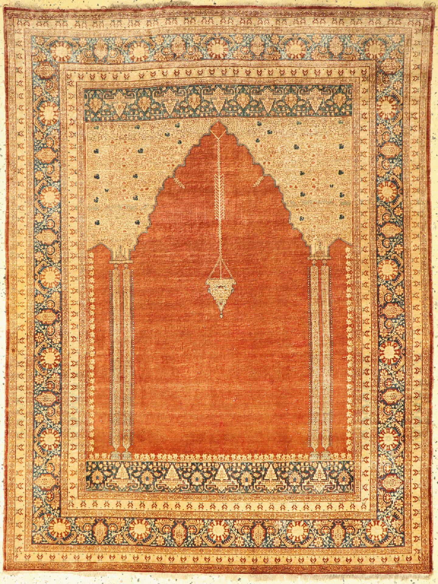 Antiker Täbriz Seide,   Persien, 19.Jhd, reine Naturseide,