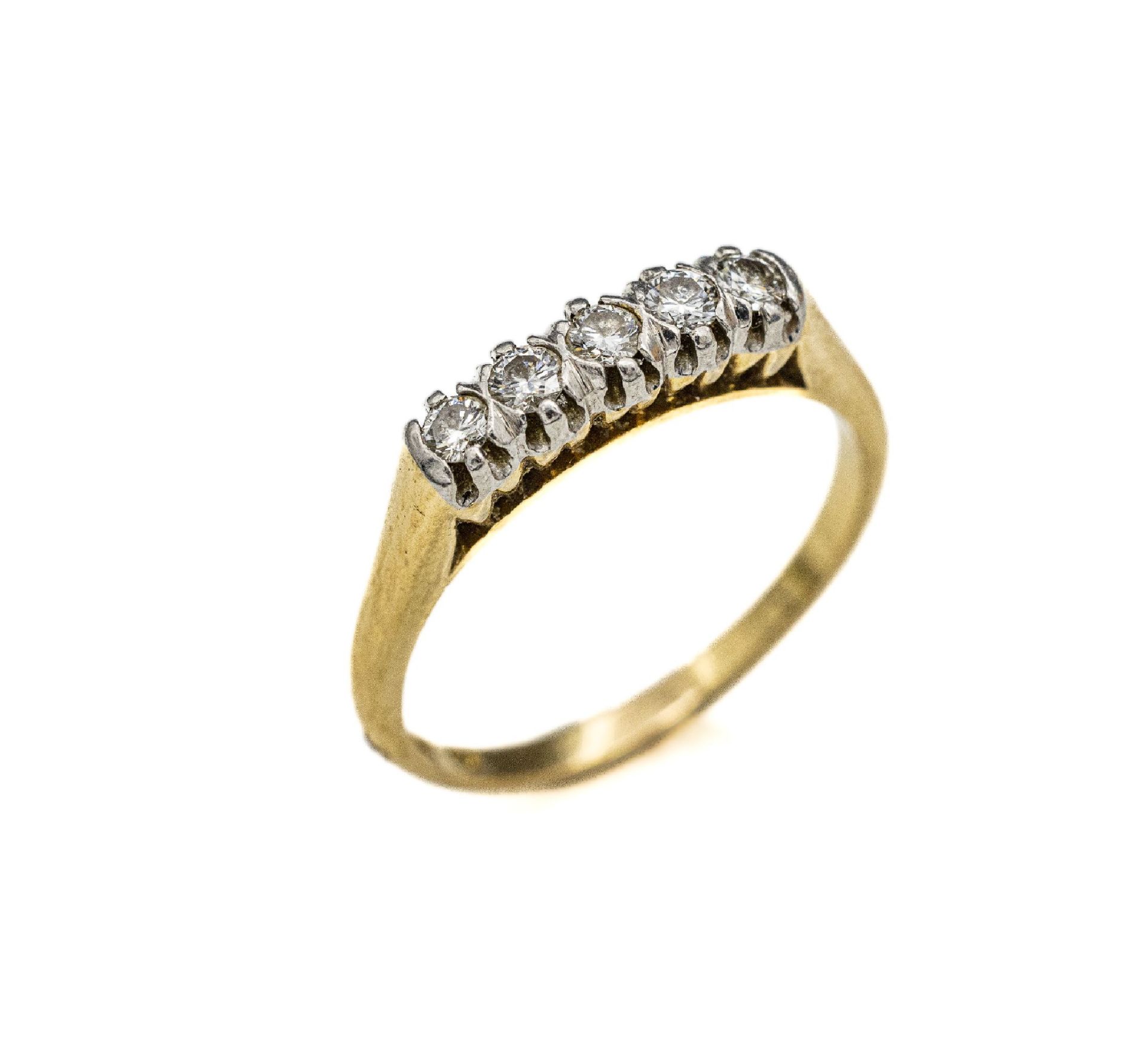 18 kt Gold Diamant-Ring, GG 750/000 gepr., Punzen