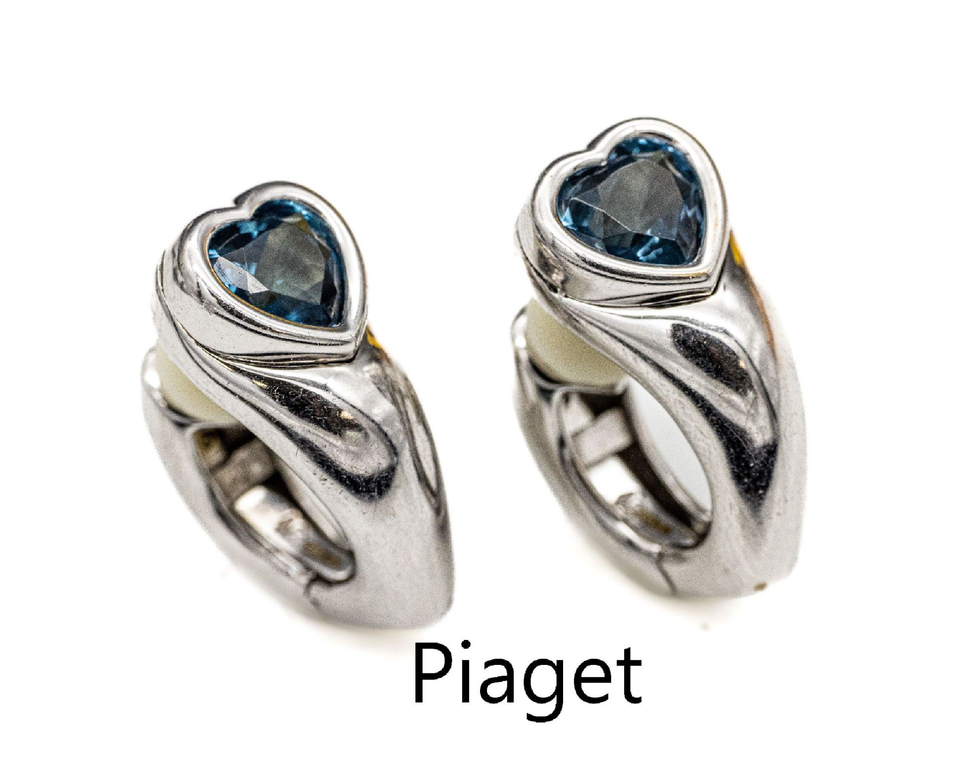 Paar 18 kt Gold PIAGET Topas Ohrstecker, WG 750/000,