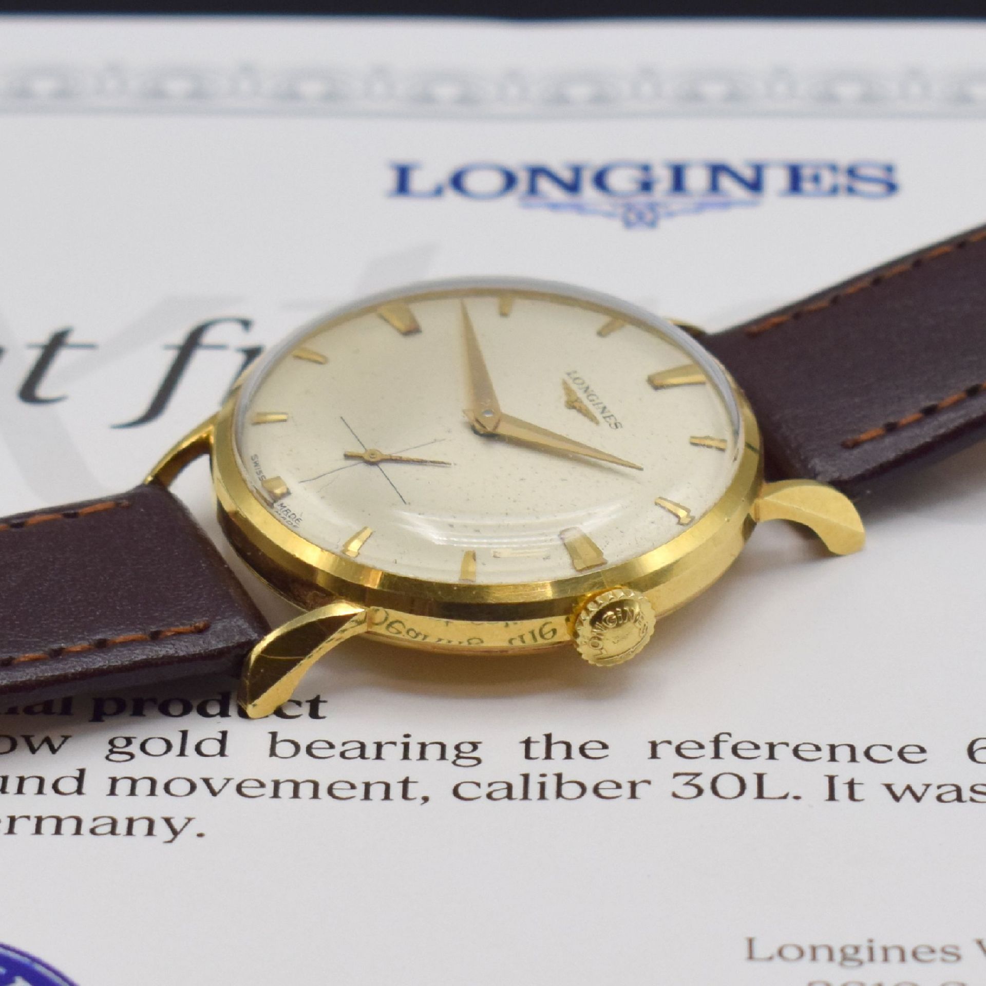 LONGINES Kaliber 30 L Herrenarmbanduhr in GG 750/000 - Image 3 of 6