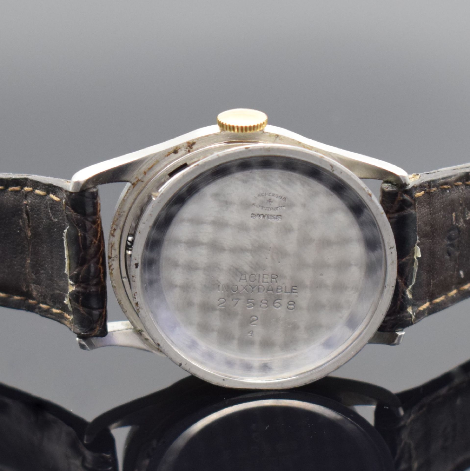 VACHERON & CONSTANTIN seltene Herrenarmbanduhr in Stahl, - Bild 6 aus 6