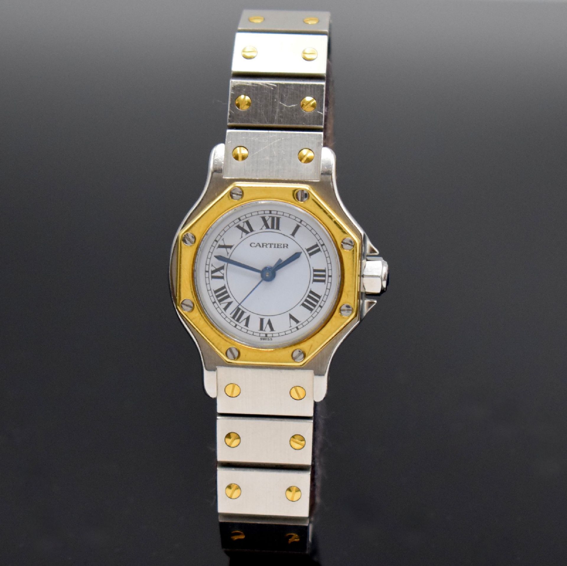 CARTIER Santos Damenarmbanduhr, Schweiz um 1985,