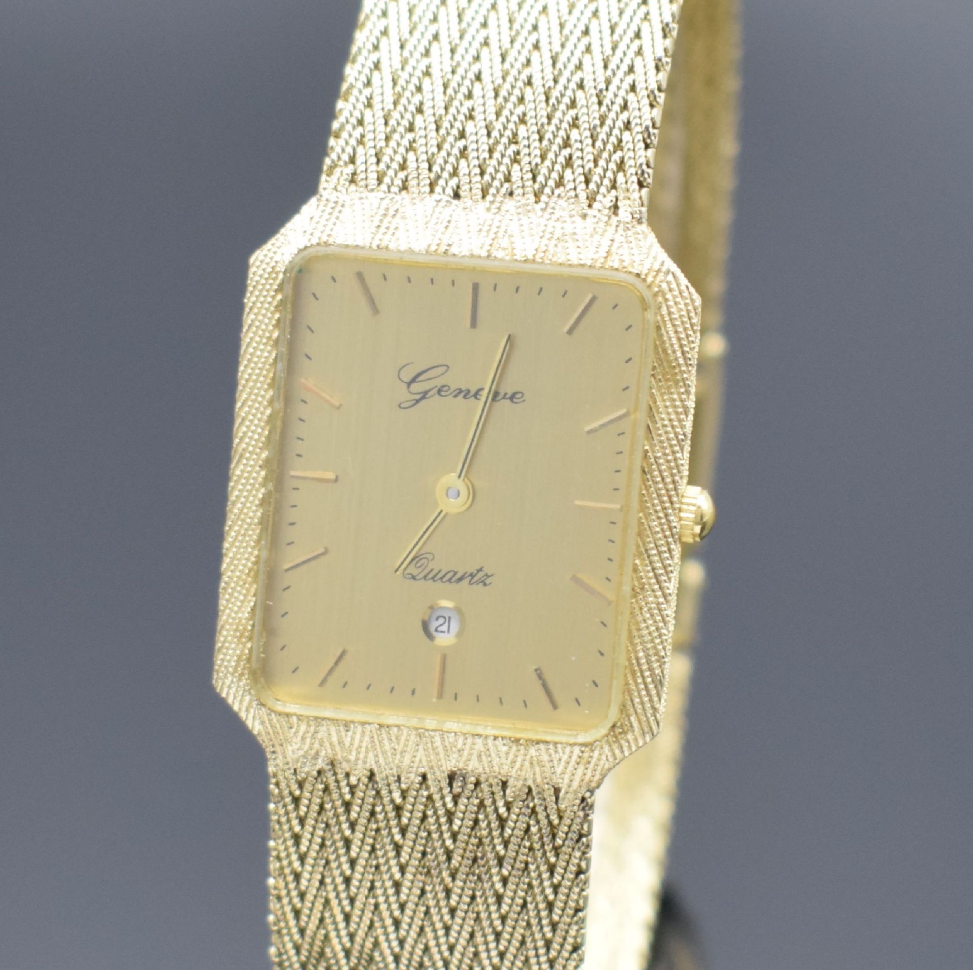 GENEVE Armbanduhr in GG 585/000, Schweiz um 1980, quarz, - Bild 2 aus 5