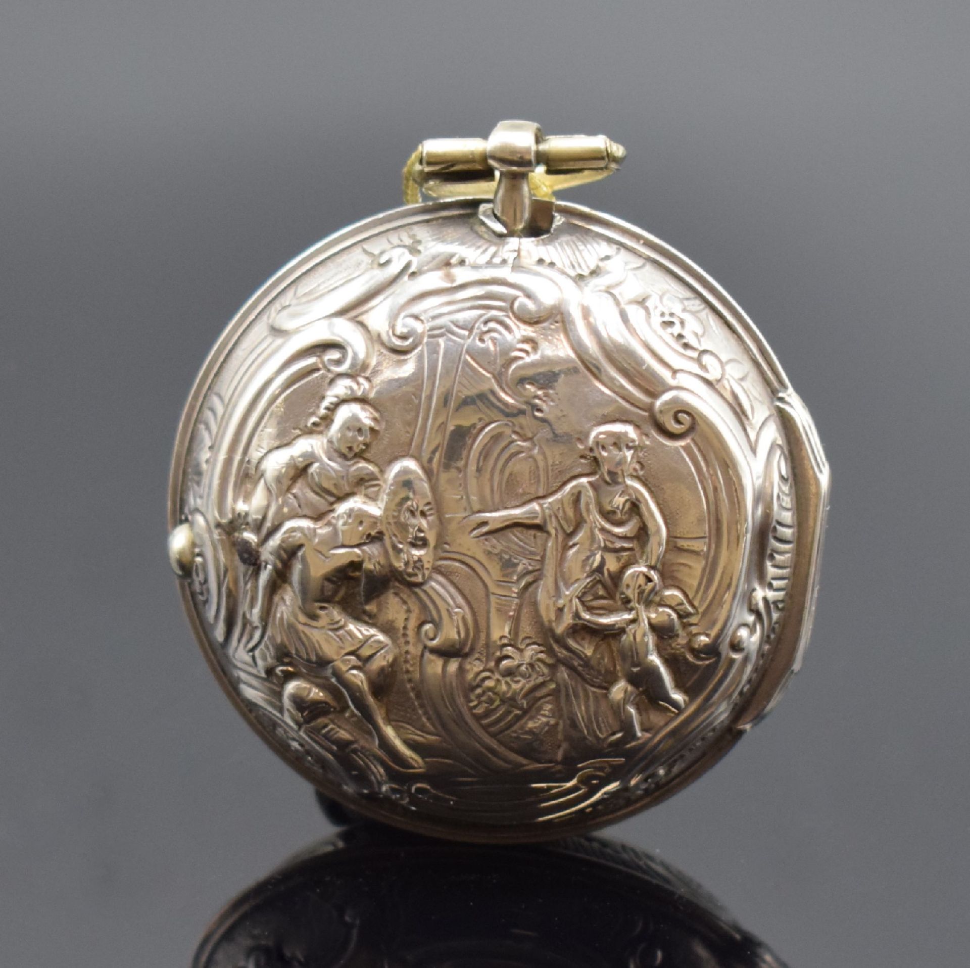 JOSEPHSON London Repousse Spindeltaschenuhr mit 2 - Image 4 of 11