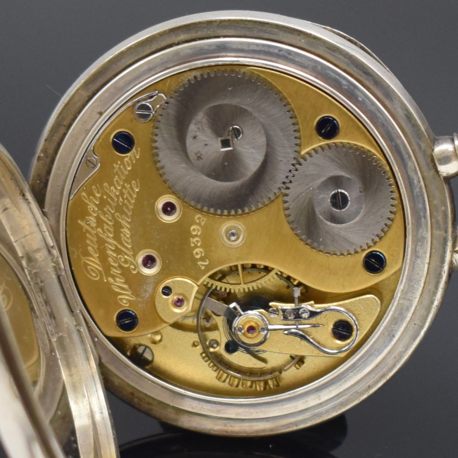 A. LANGE & SÖHNE / DUF offene Taschenuhr in 900er Silber, - Image 4 of 5