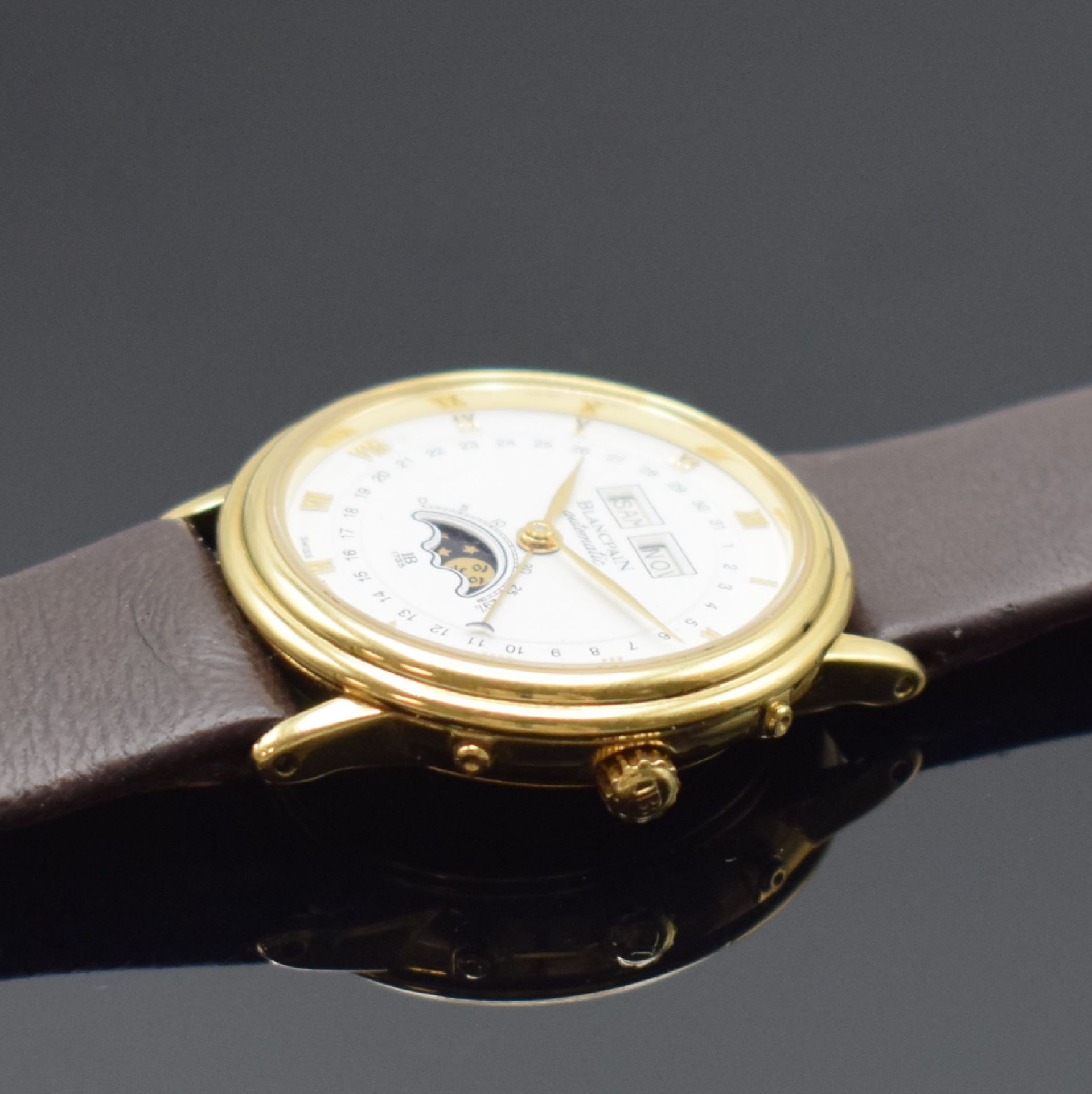 BLANCPAIN Villeret Herrenarmbanduhr mit Vollkalender in GG - Image 5 of 11