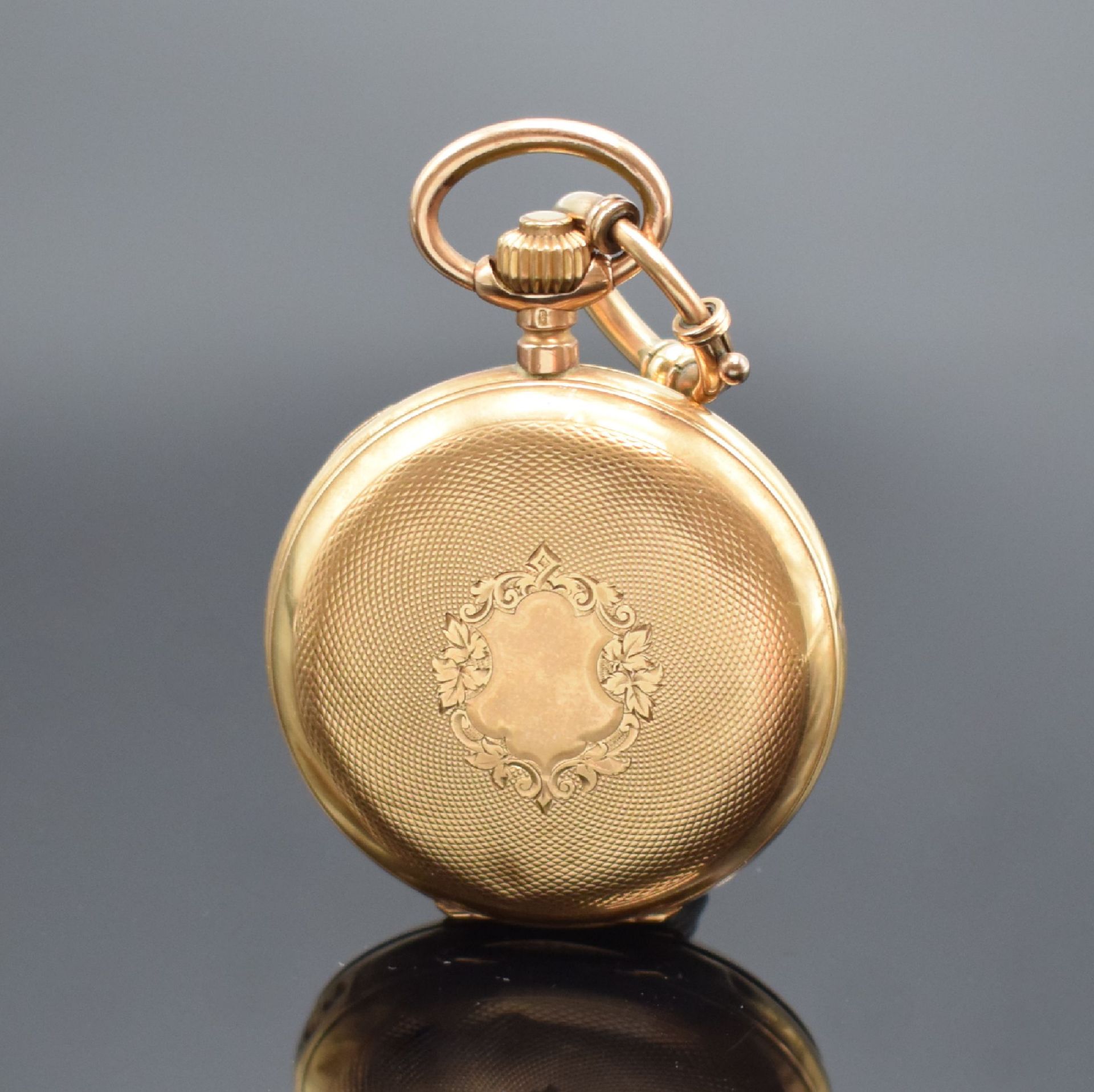 FAUVETTE HAD. Savonette Herrentaschenuhr in RG 585/000, - Image 3 of 8