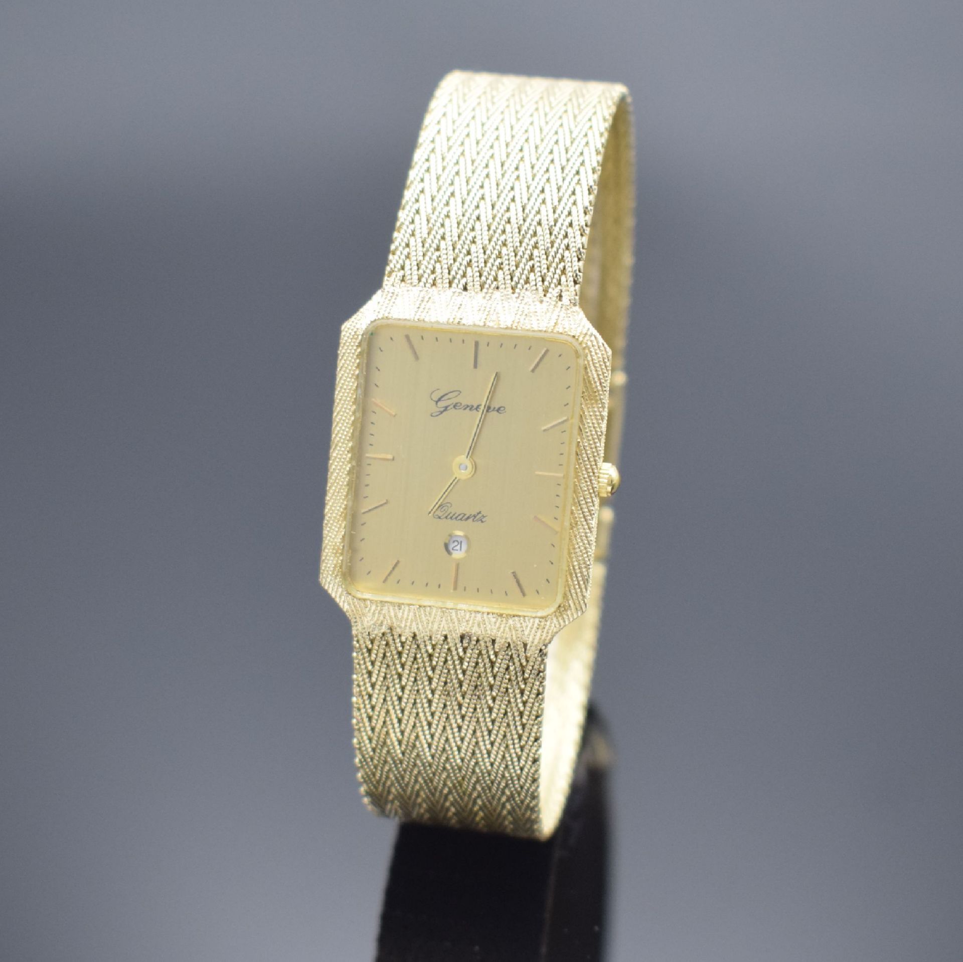 GENEVE Armbanduhr in GG 585/000, Schweiz um 1980, quarz,