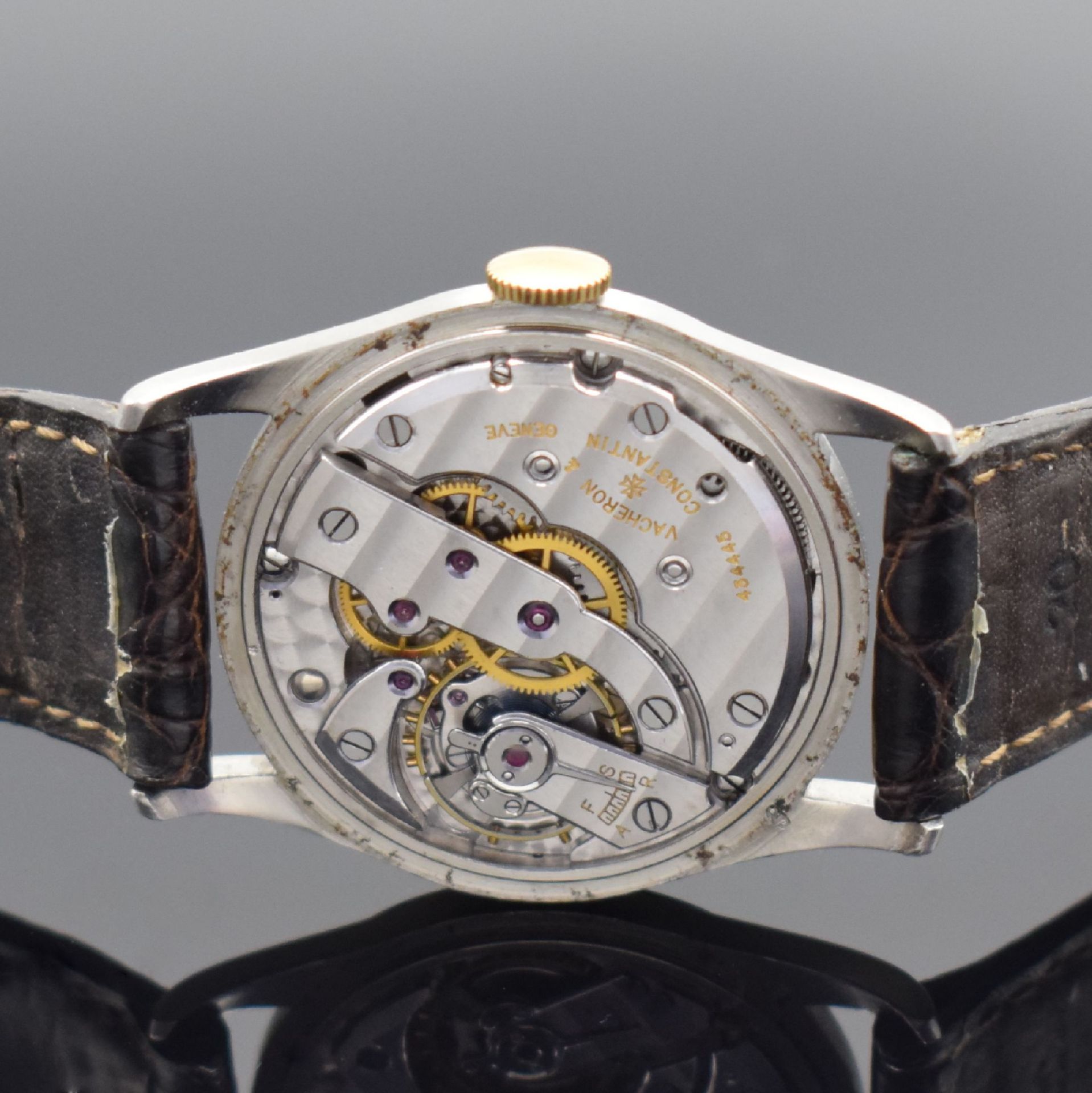 VACHERON & CONSTANTIN seltene Herrenarmbanduhr in Stahl, - Bild 5 aus 6