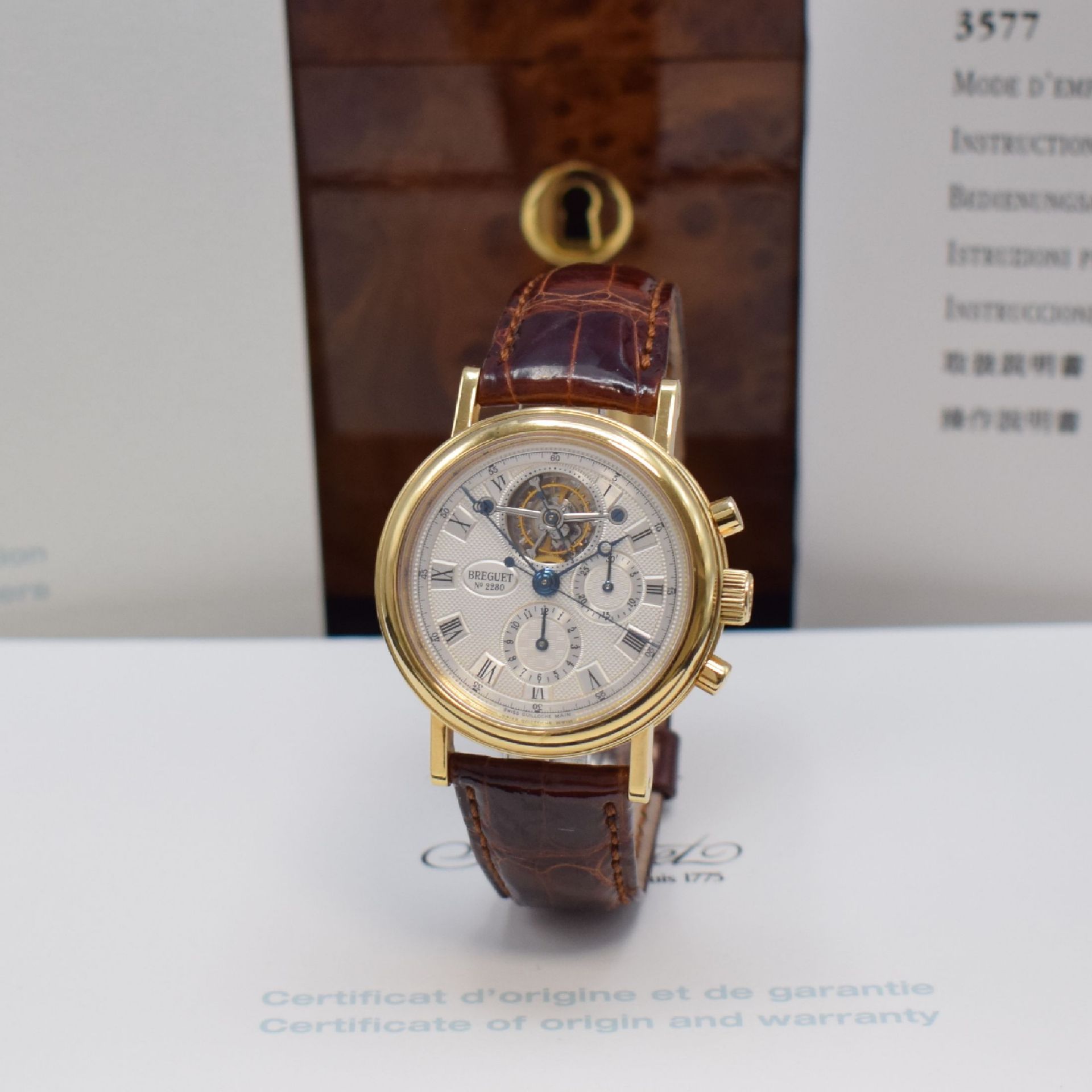 BREGUET Armbandtourbillon mit Chronograph in GG 750/000