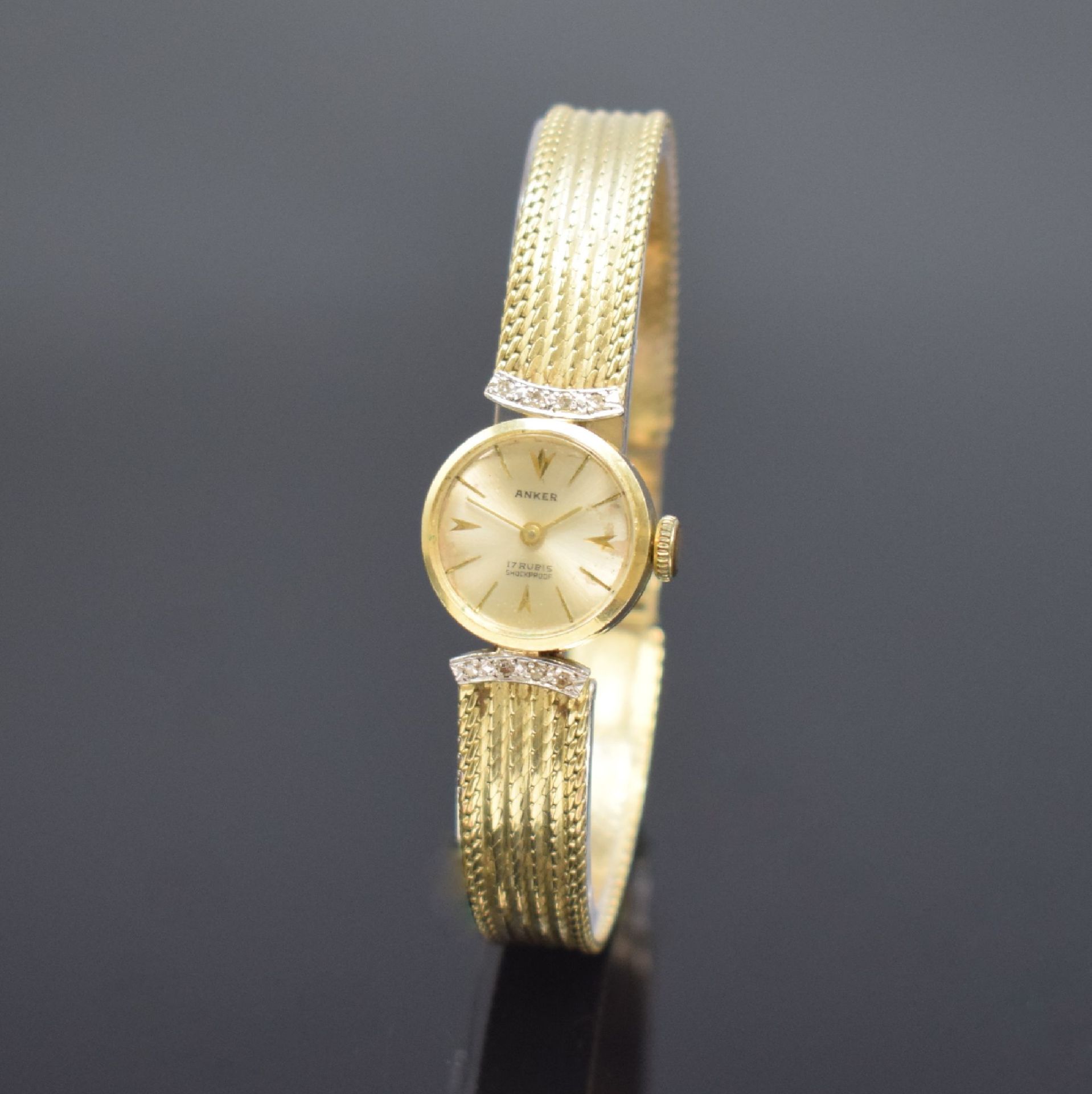 ANKER Damenarmbanduhr in GG 585/000, Deutschland um 1960,