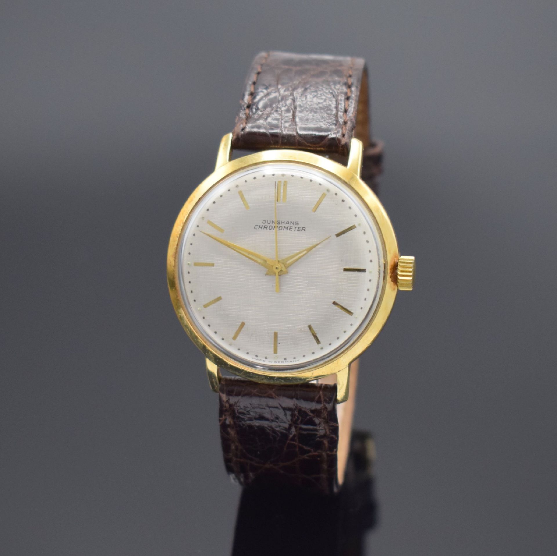 JUNGHANS Chronometer Armbanduhr in GG 585/000,