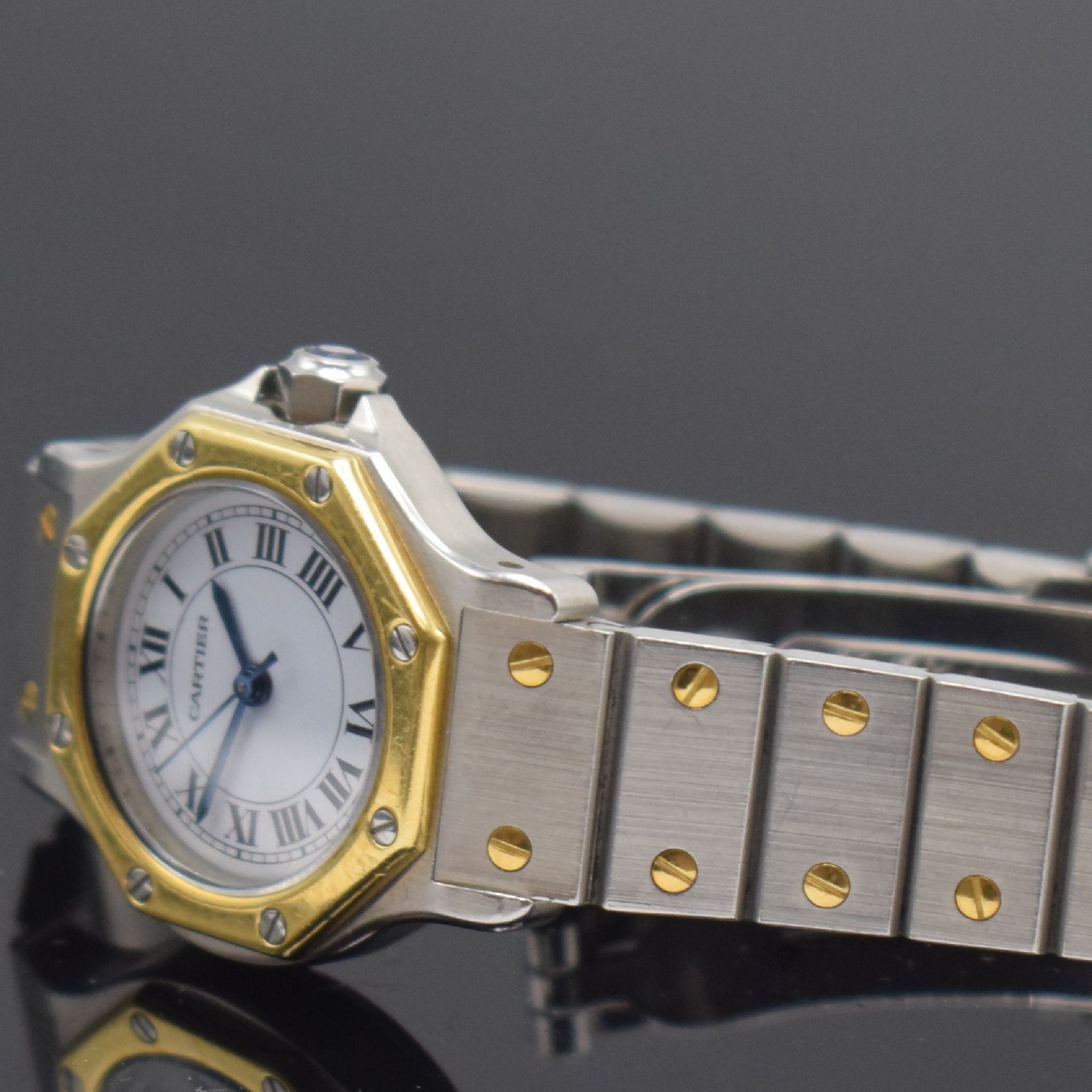 CARTIER Santos Damenarmbanduhr, Schweiz um 1985, - Bild 3 aus 6