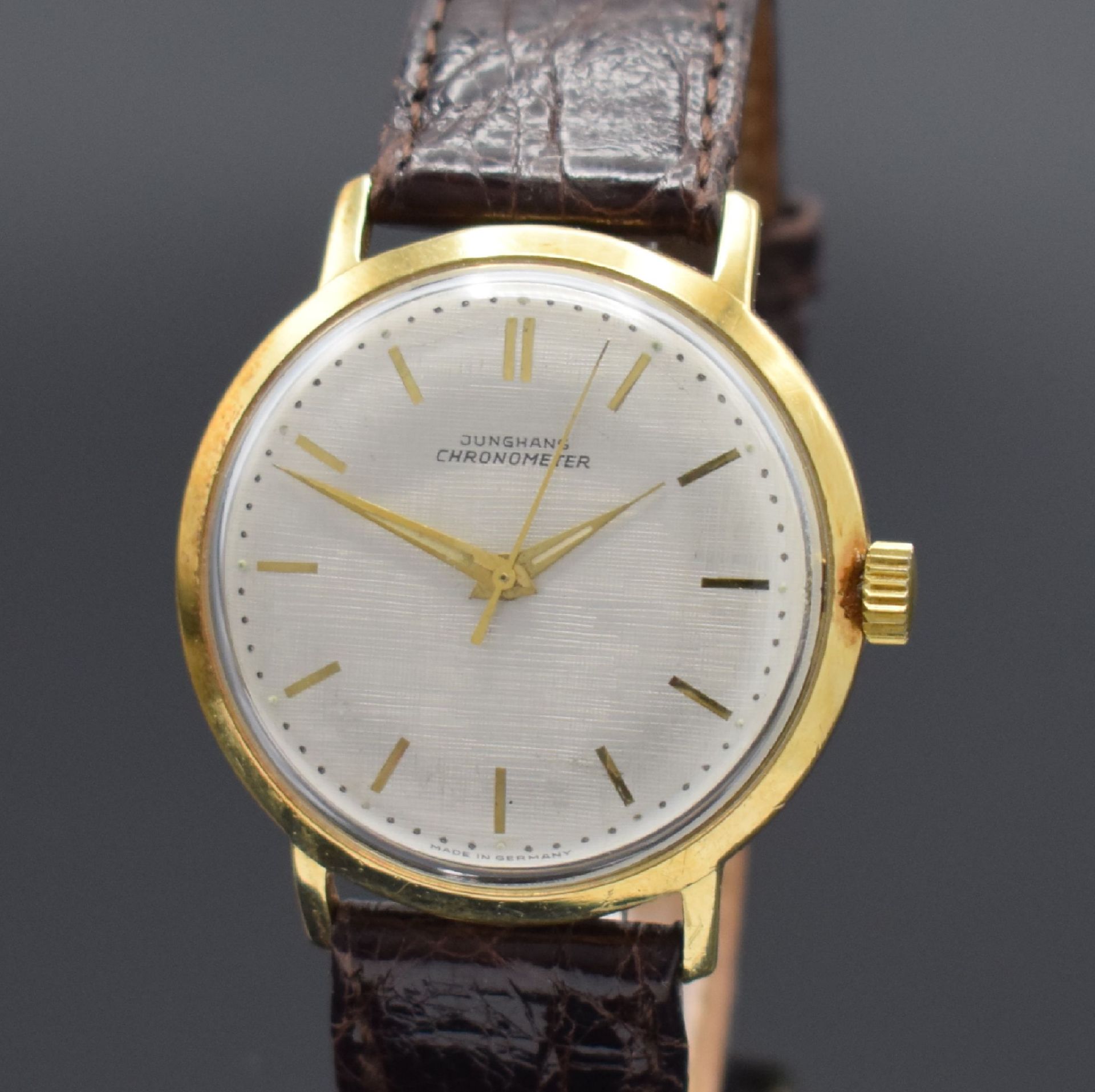 JUNGHANS Chronometer Armbanduhr in GG 585/000, - Image 2 of 5