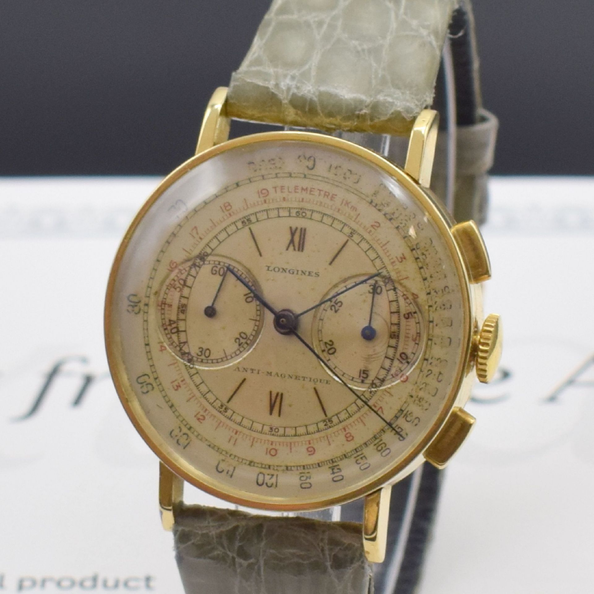 LONGINES 13ZN Flyback-Chronograph in GG 750/000 Referenz - Bild 2 aus 7