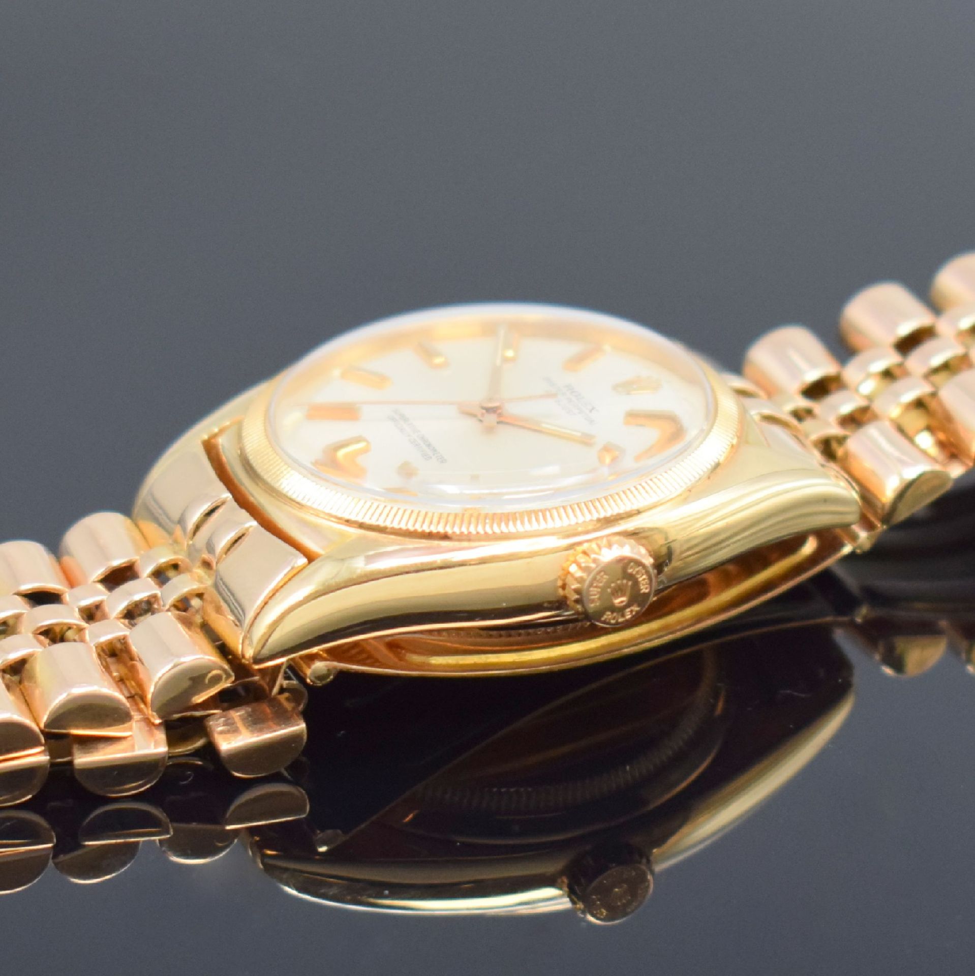 ROLEX Datejust 'Ovettone' Herrenarmbanduhr in RoseG - Image 5 of 6