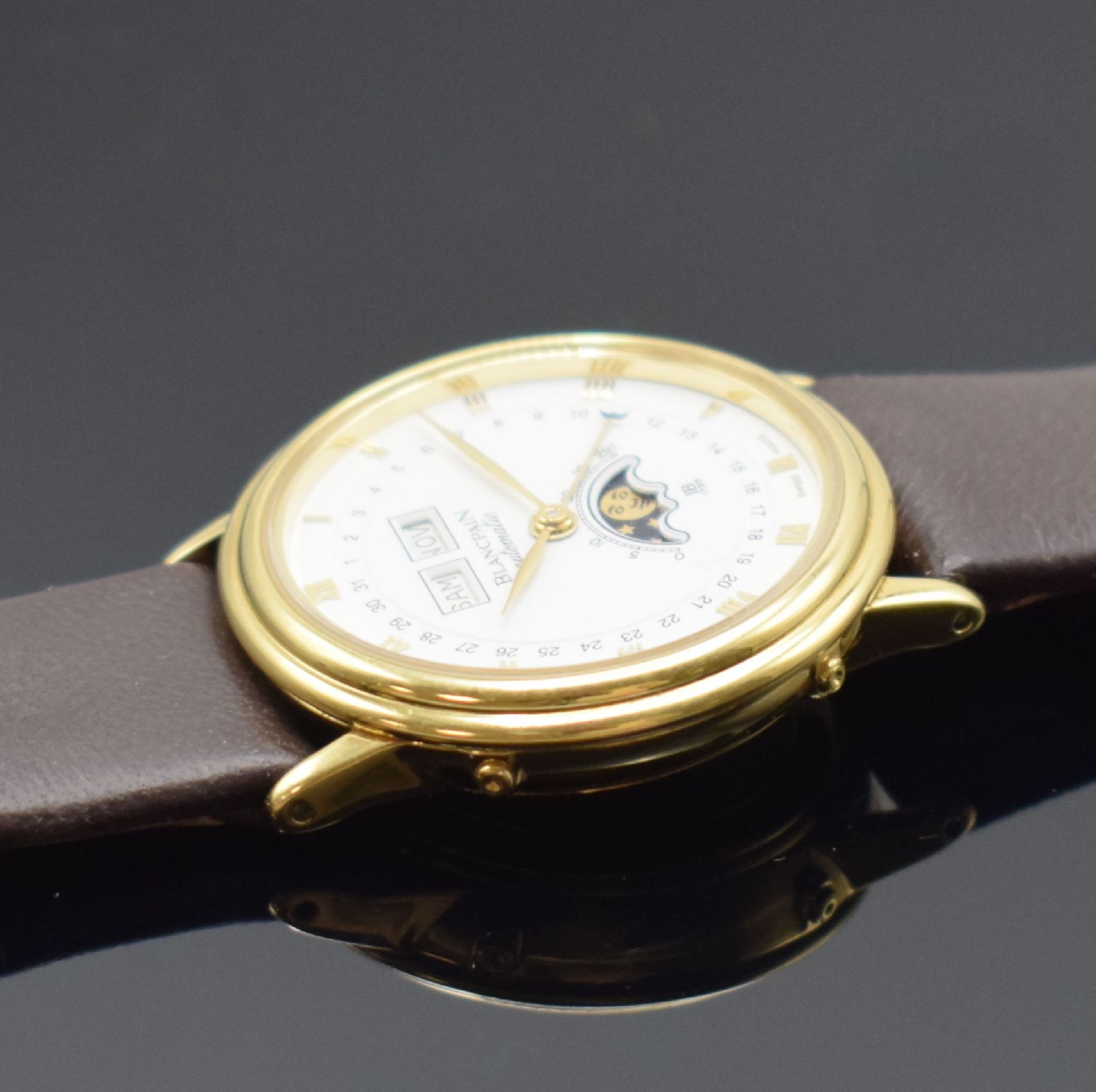 BLANCPAIN Villeret Herrenarmbanduhr mit Vollkalender in GG - Image 6 of 11