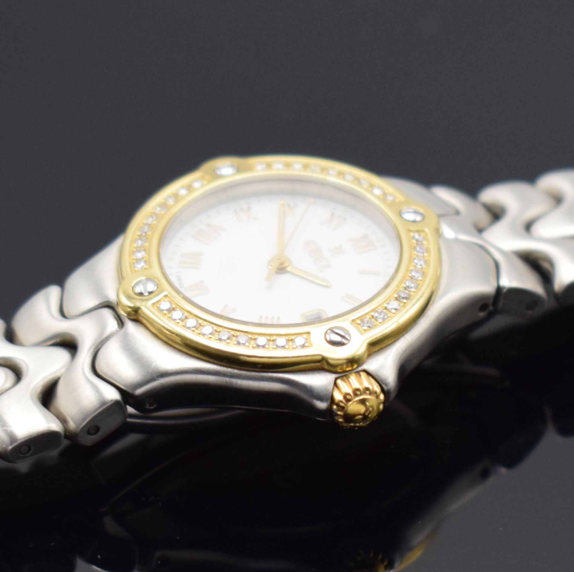 EBEL Sportwave Damenarmbanduhr in Stahl/Gold mit Diamanten - Image 4 of 6