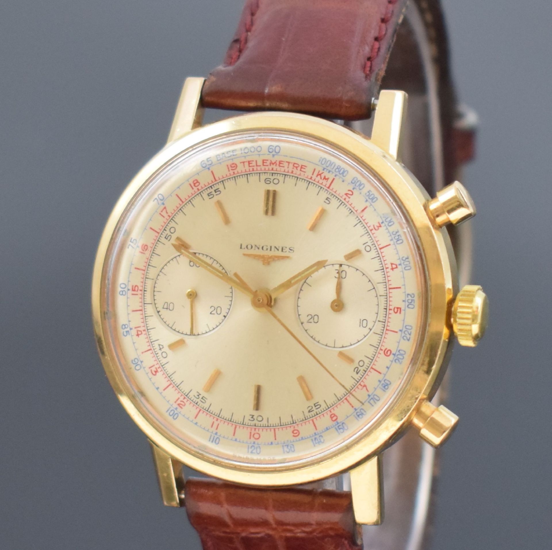 LONGINES seltene Herrenarmbanduhr mit Flyback-Chronograph - Image 2 of 6