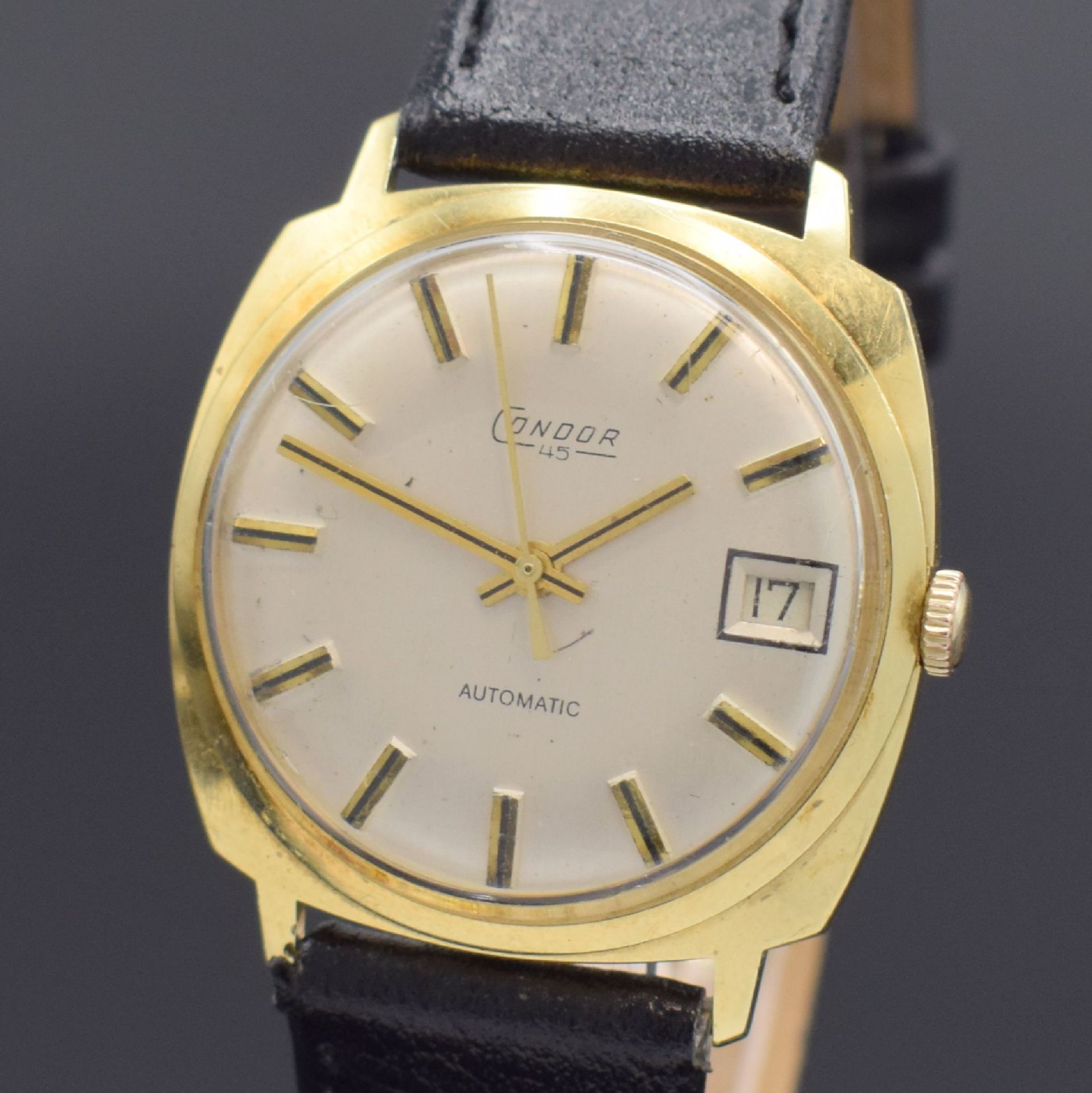 CONDOR Herrenarmbanduhr in GG 585/000, Schweiz um 1970, - Image 2 of 7