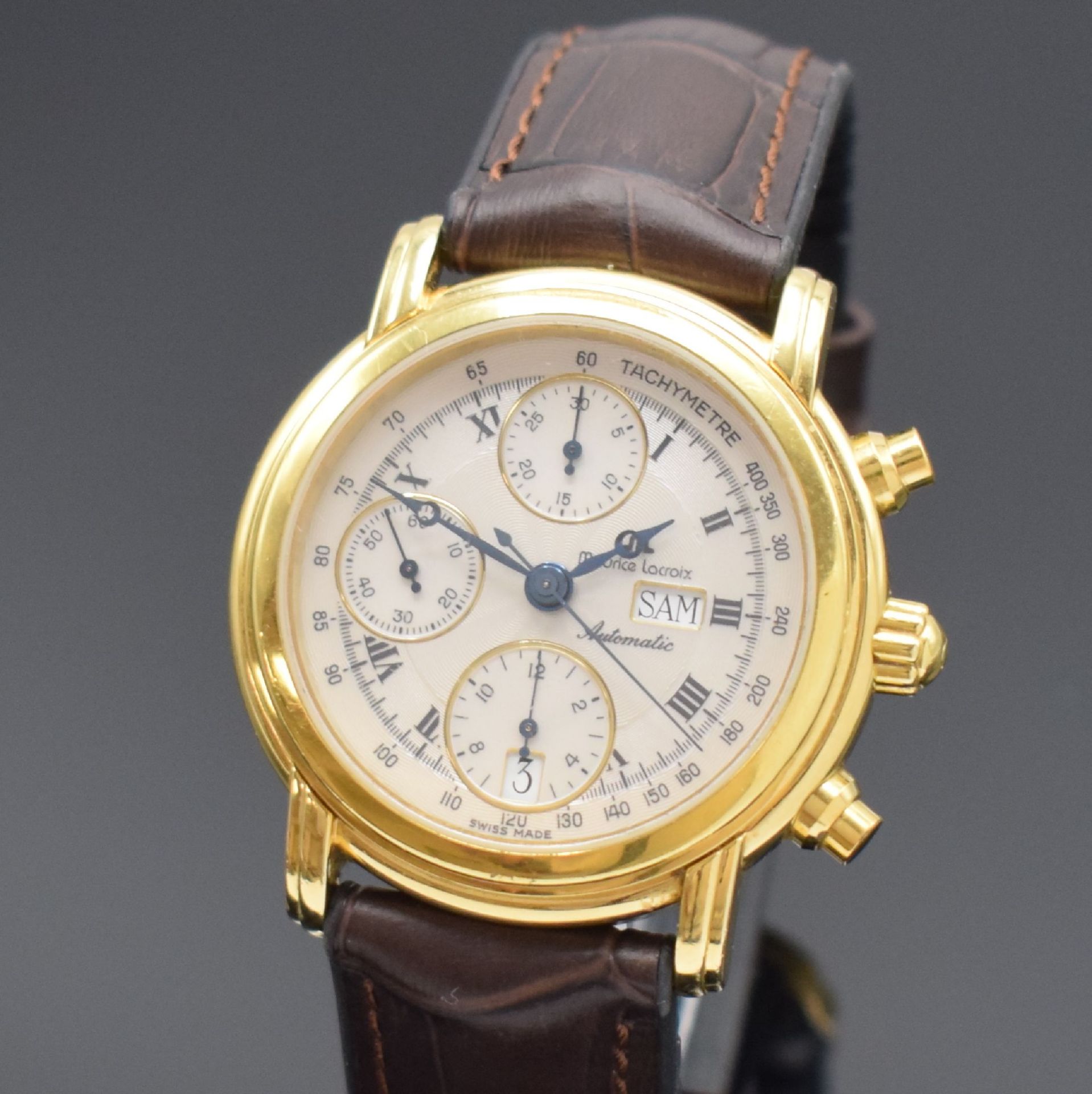 MAURICE LACROIX Herrenarmbanduhr mit Chronograph, Schweiz - Bild 2 aus 4