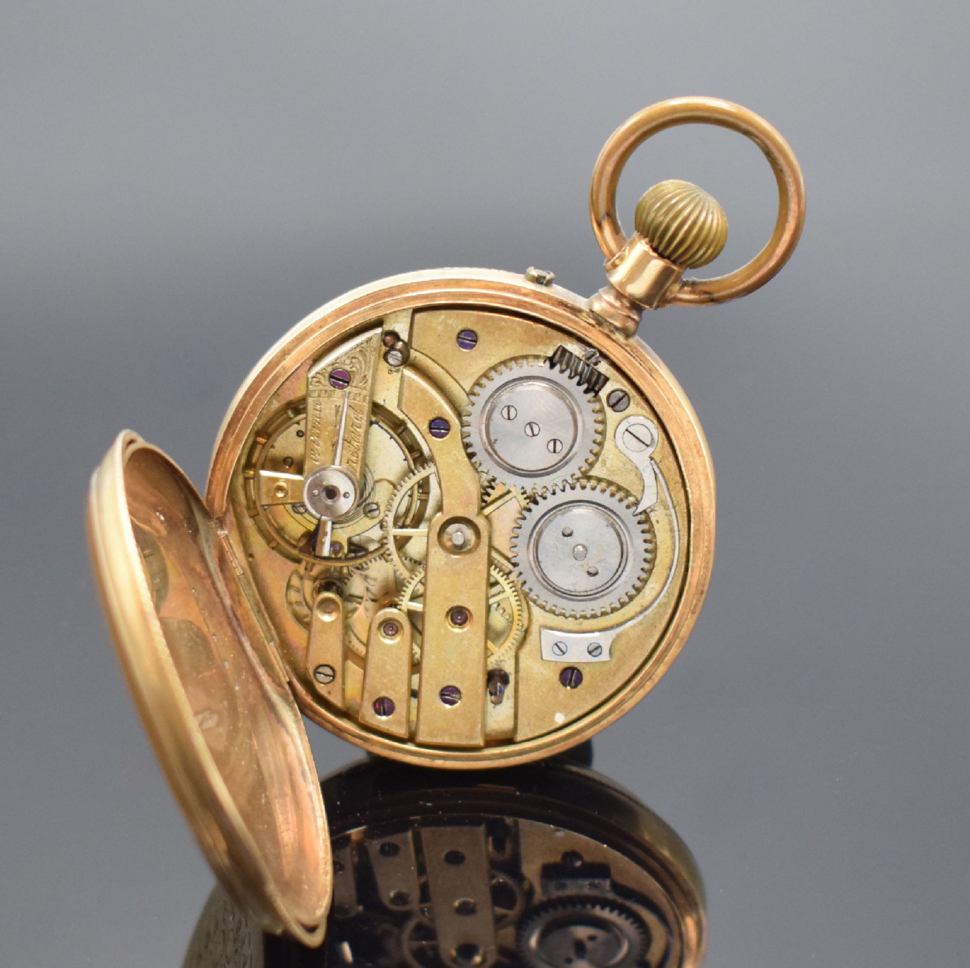 Offene Taschenuhr in GG 585/000, Schweiz um 1900, - Bild 6 aus 6