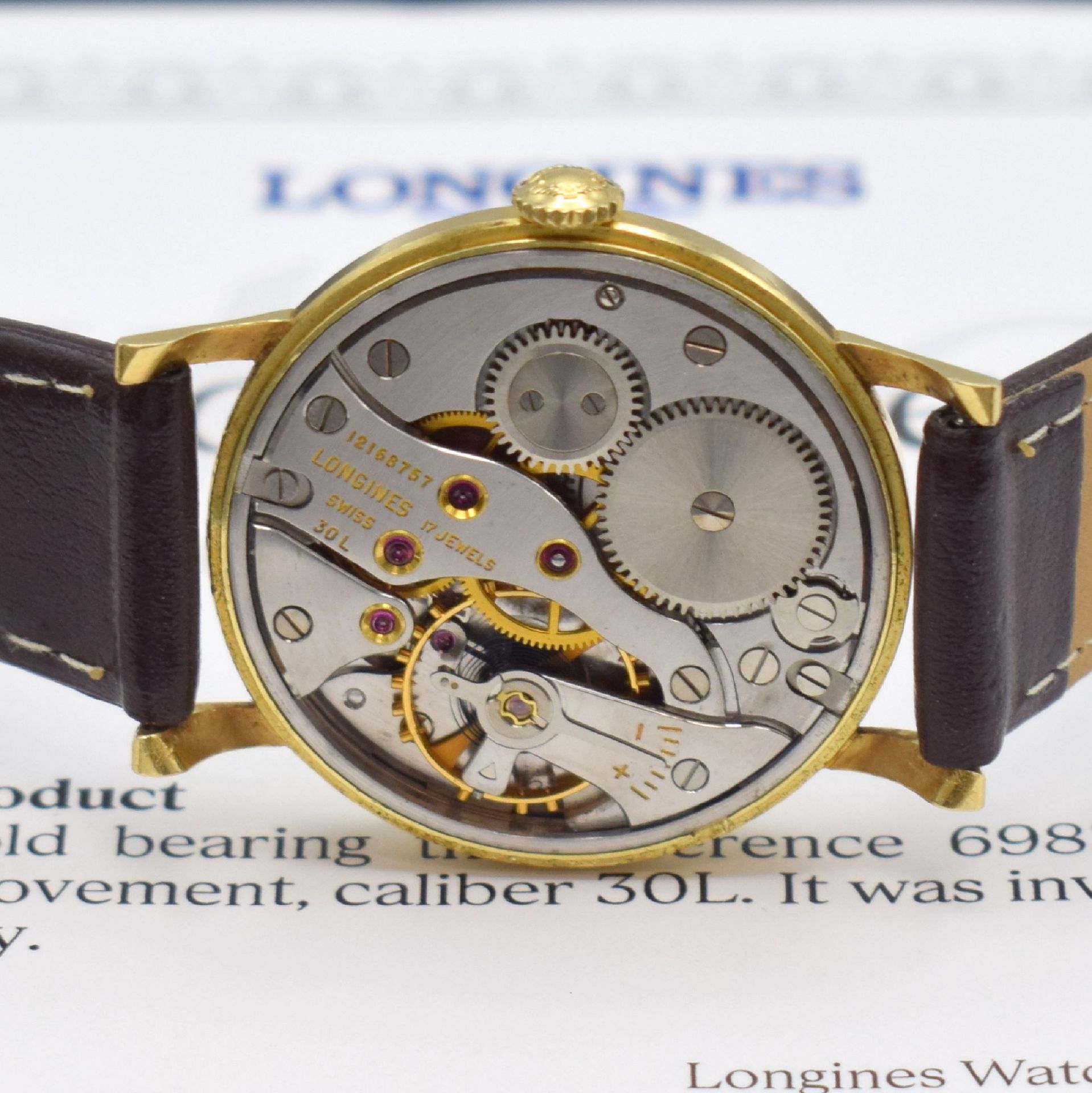 LONGINES Kaliber 30 L Herrenarmbanduhr in GG 750/000 - Image 5 of 6