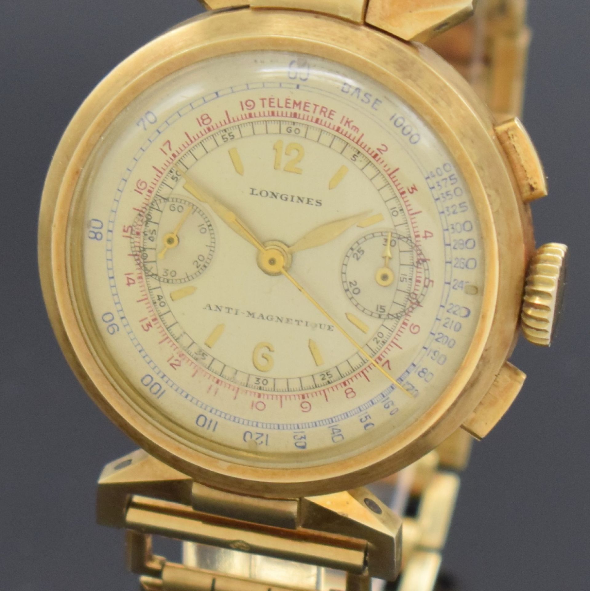 LONGINES 13ZN extrem seltener Flyback- Chronograph in GG - Image 2 of 18